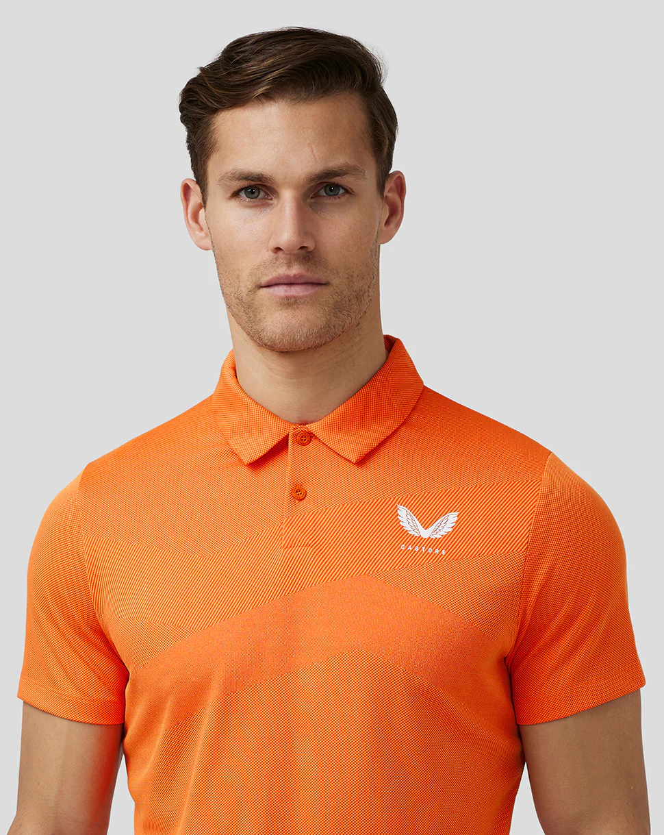 Men’s Golf Engineered Knit Polo - Deep Orange