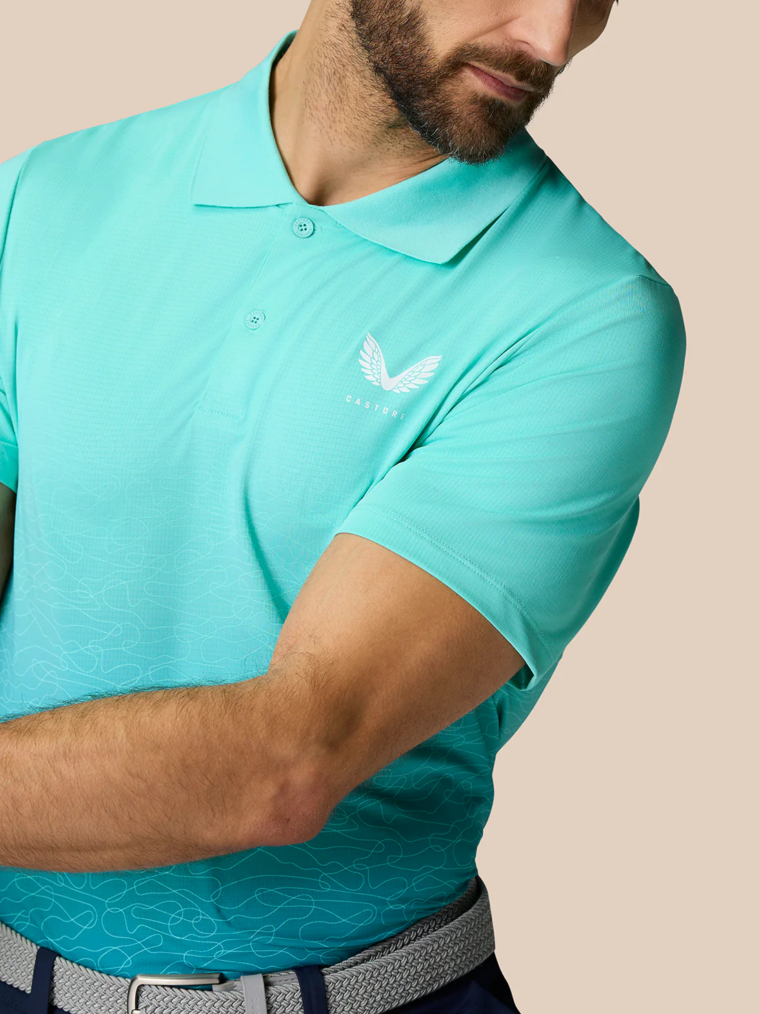 Club Graphic Polo - Light Aqua