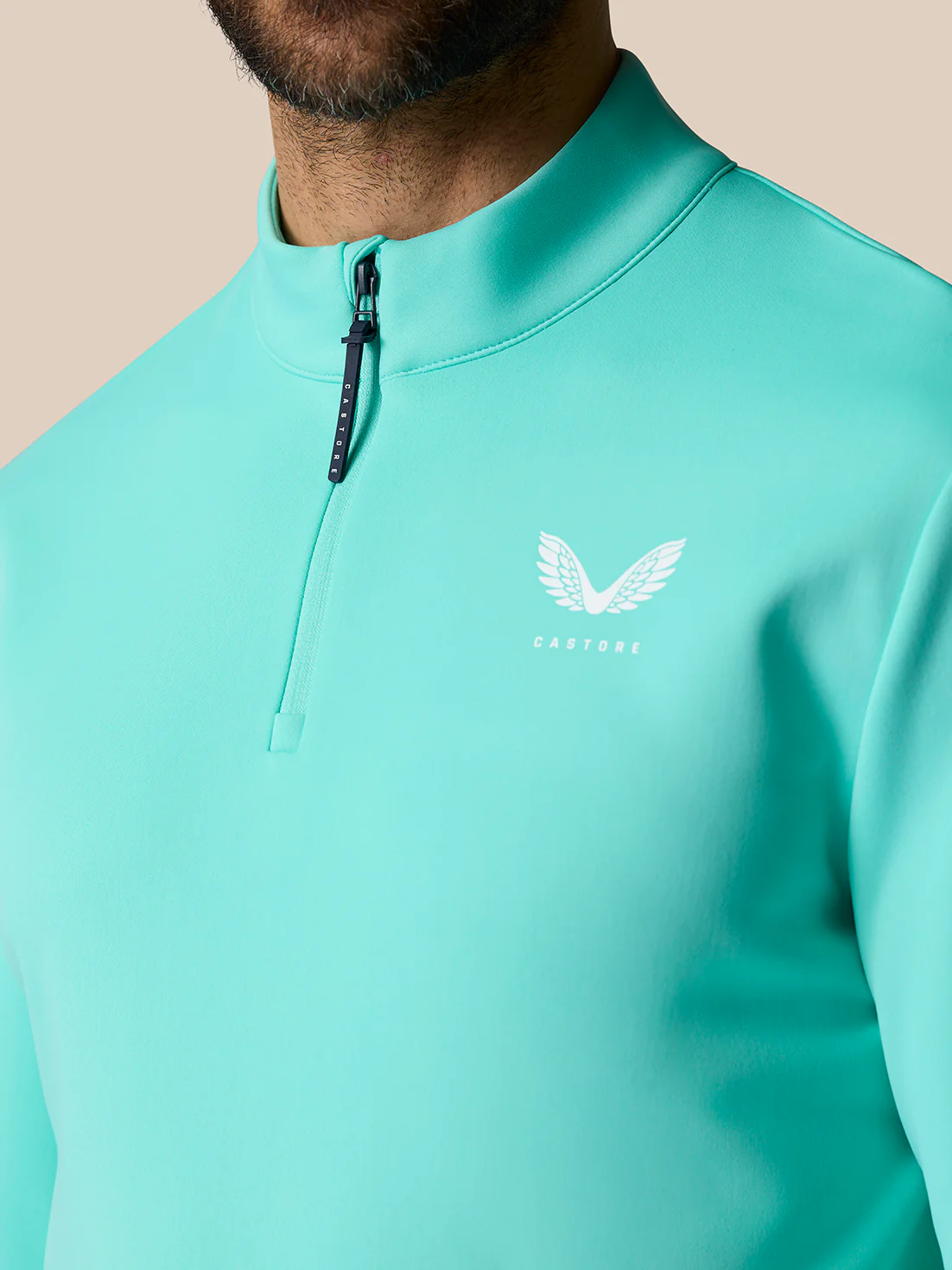 Golf Club Classic 1/4 Zip Top - Light Aqua
