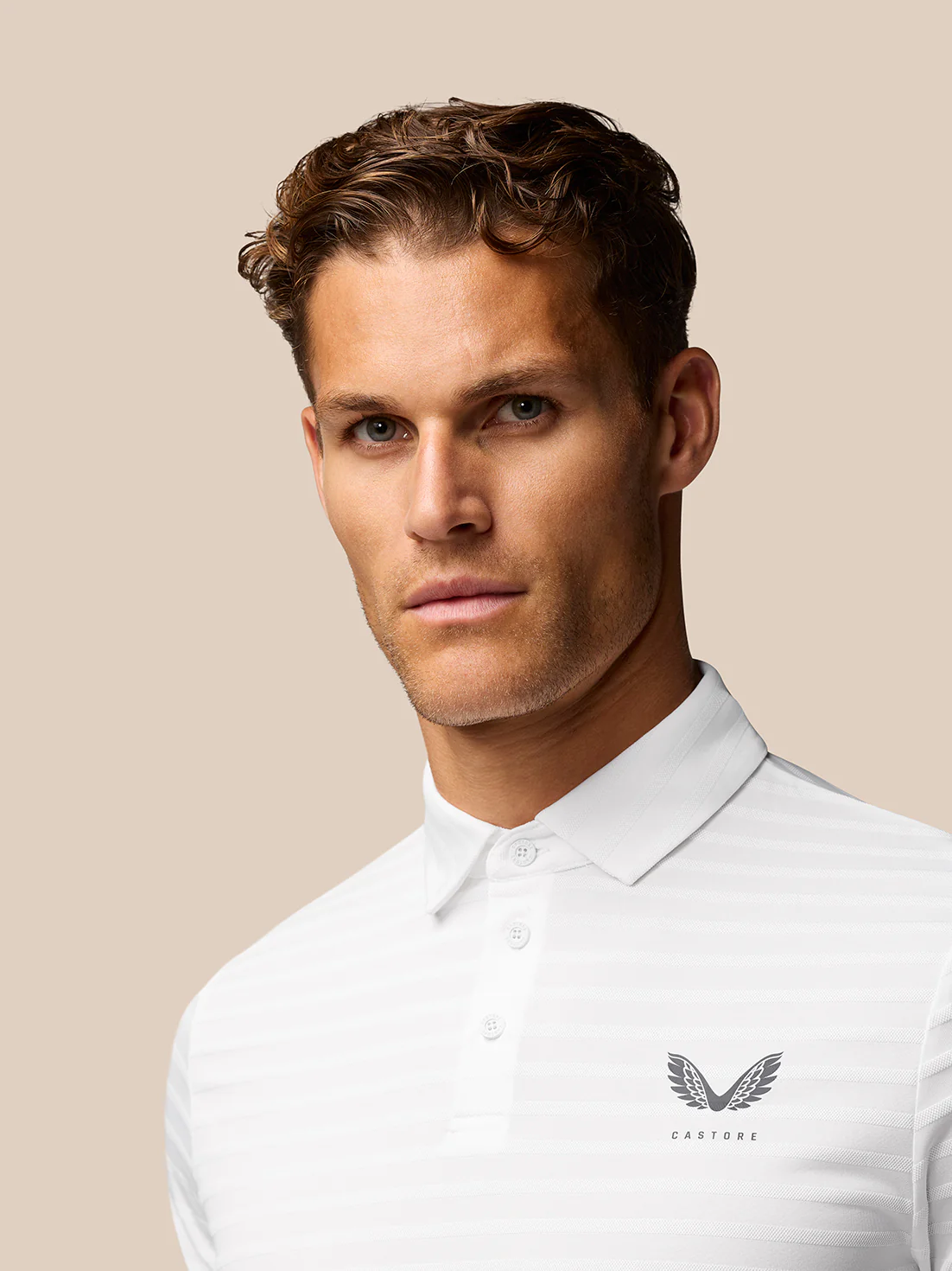 Golf Pinnacle Pique Stripe Polo - White
