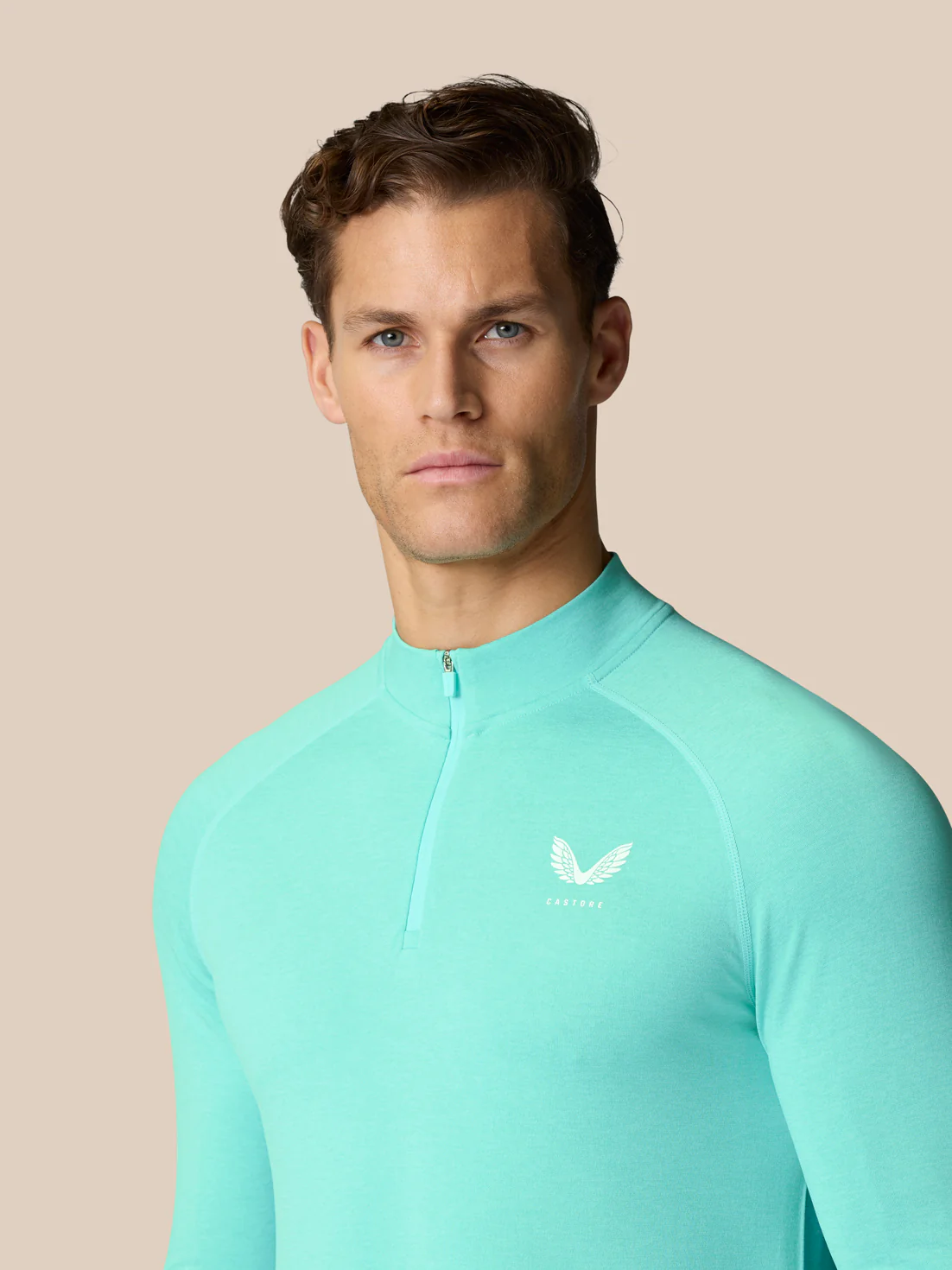 Flow Training 1/4 Zip Top - Light Aqua