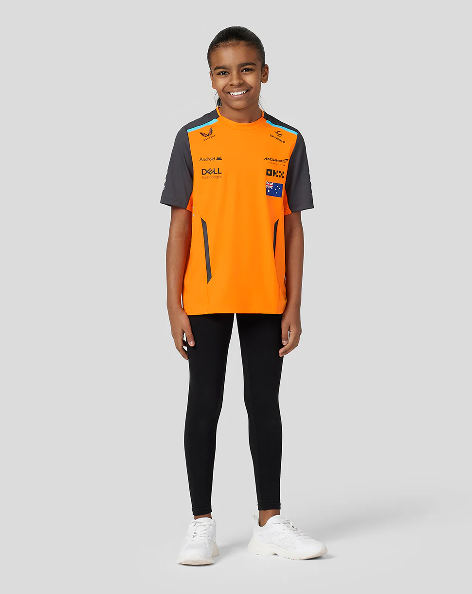 McLaren Junior Official Teamwear Set Up T-Shirt Oscar Piastri Formula 1 - Papaya/Phantom