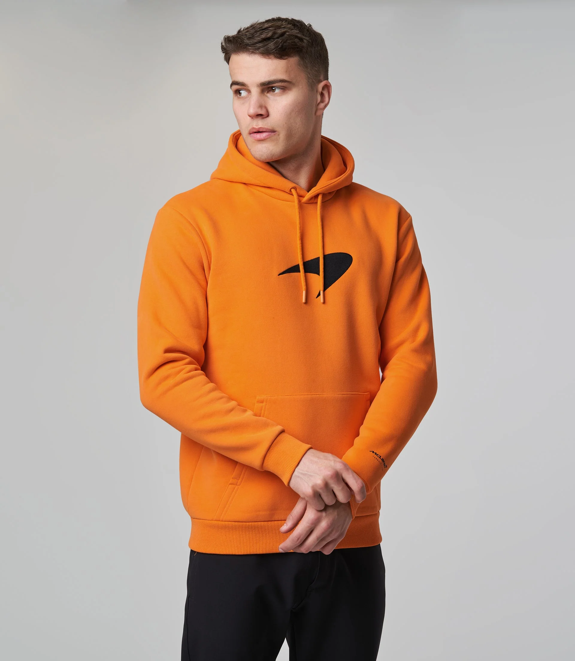 MENS TEAM CORE ESSENTIALS LOGO HOODIE - PAPAYA