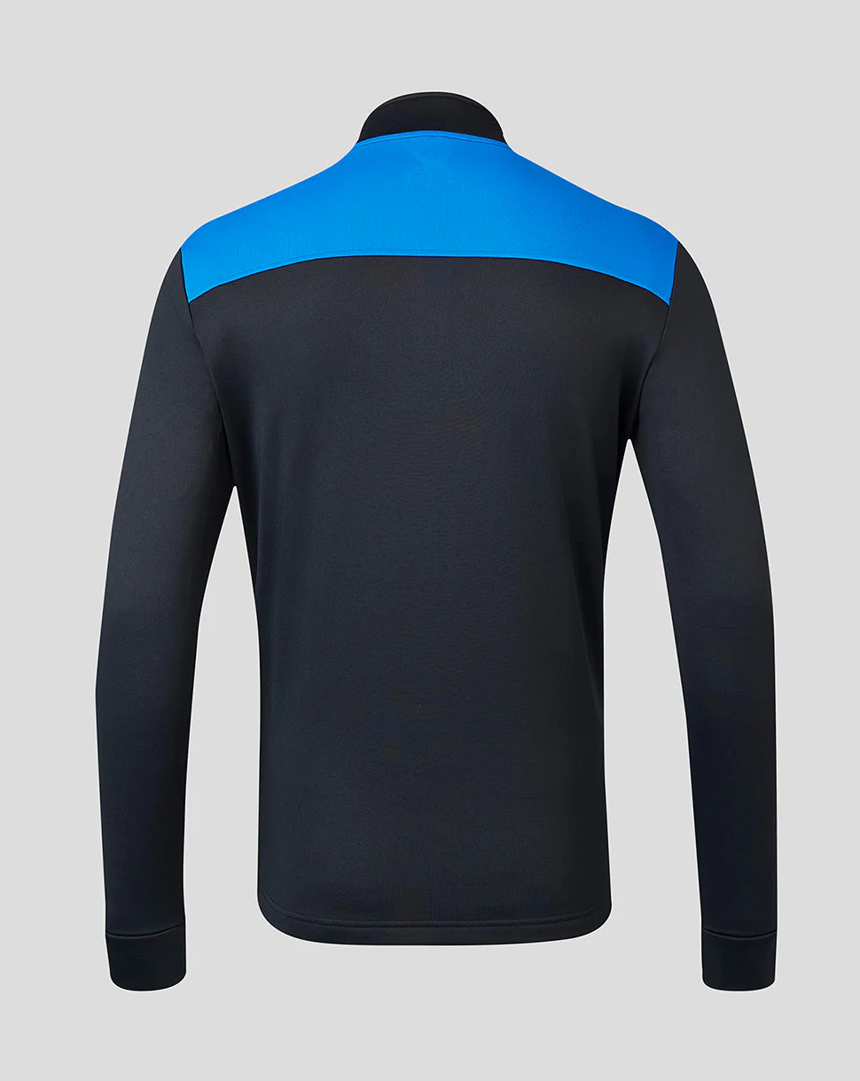 Mens 23/24 Matchday Training Fleece 1/4 Zip Midlayer - Black/Blue
