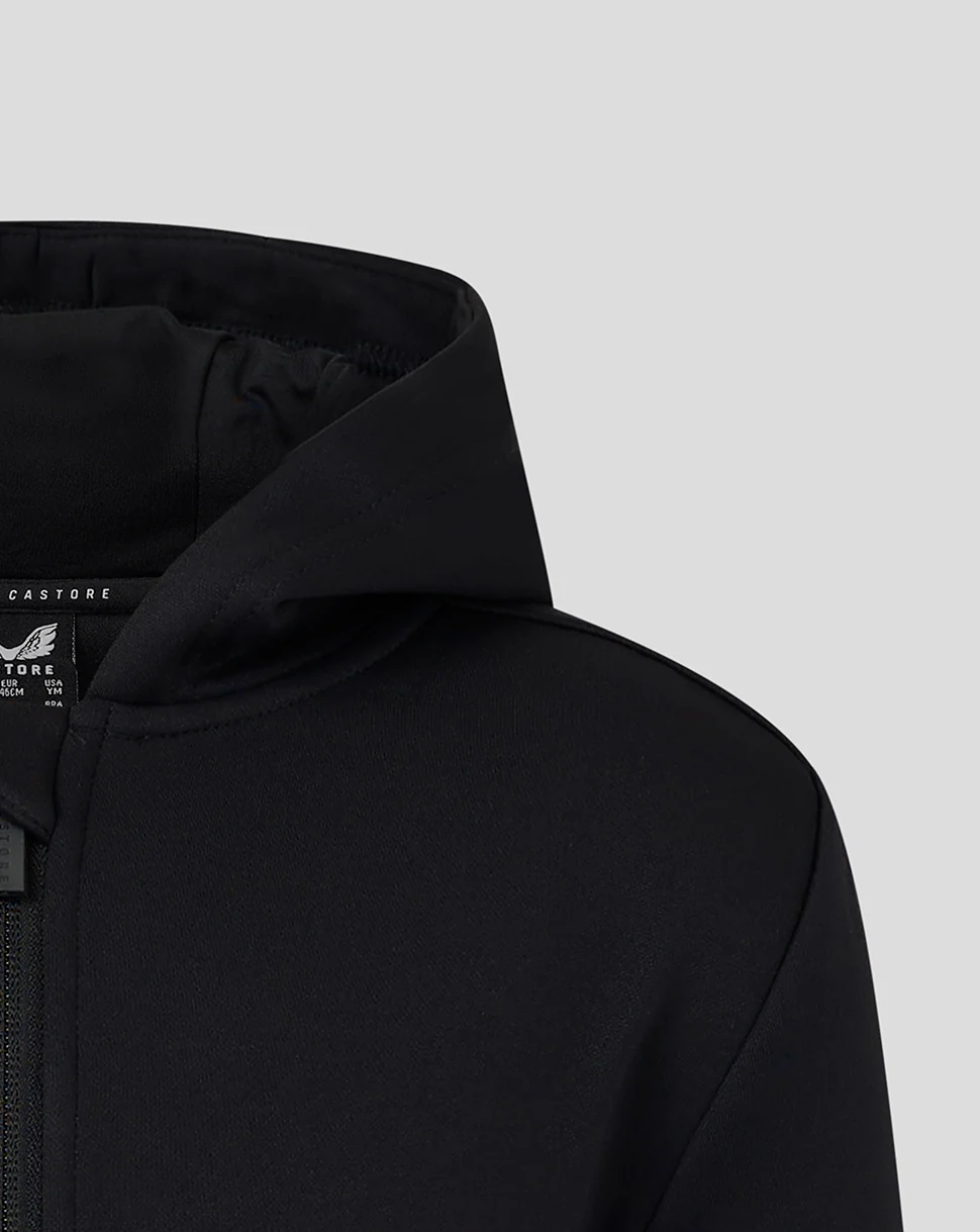 Junior Full Zip Brushback Hoodie - Caviar