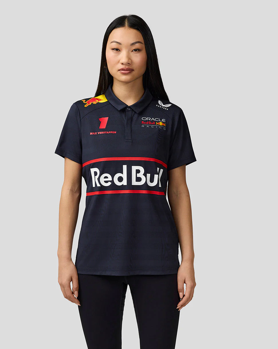 Oracle Red Bull Racing Womens Teamline Max Verstappen Short Sleeve Polo Shirt - Night Sky