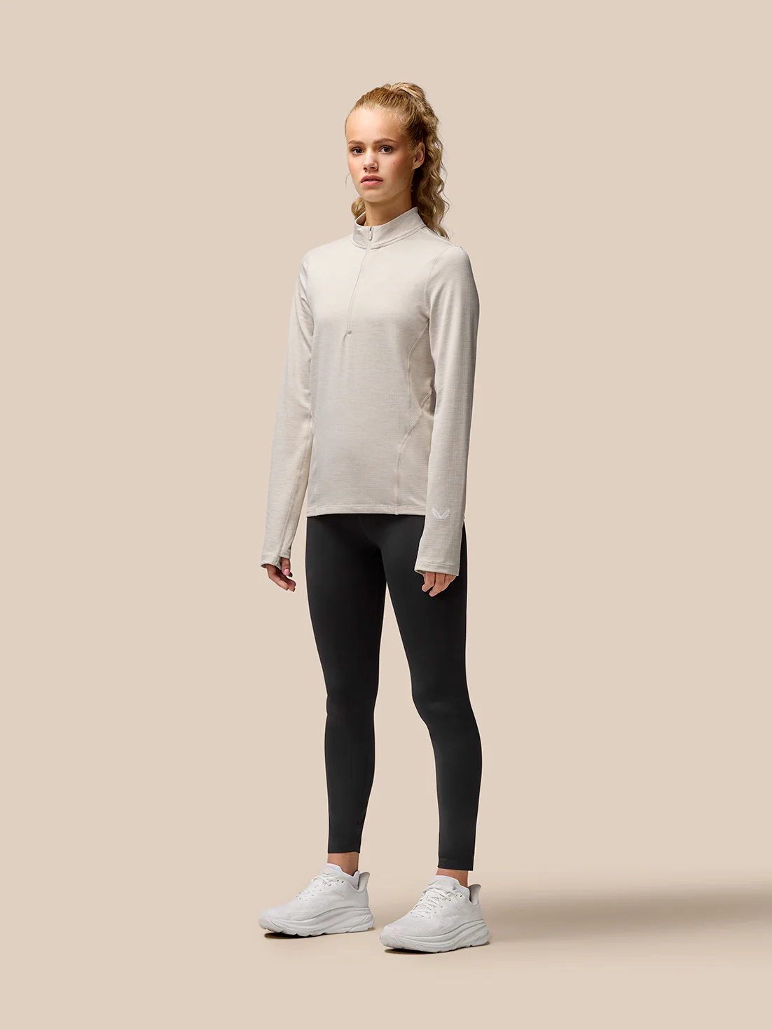 Flow Training 1/2 Zip Top - Beige