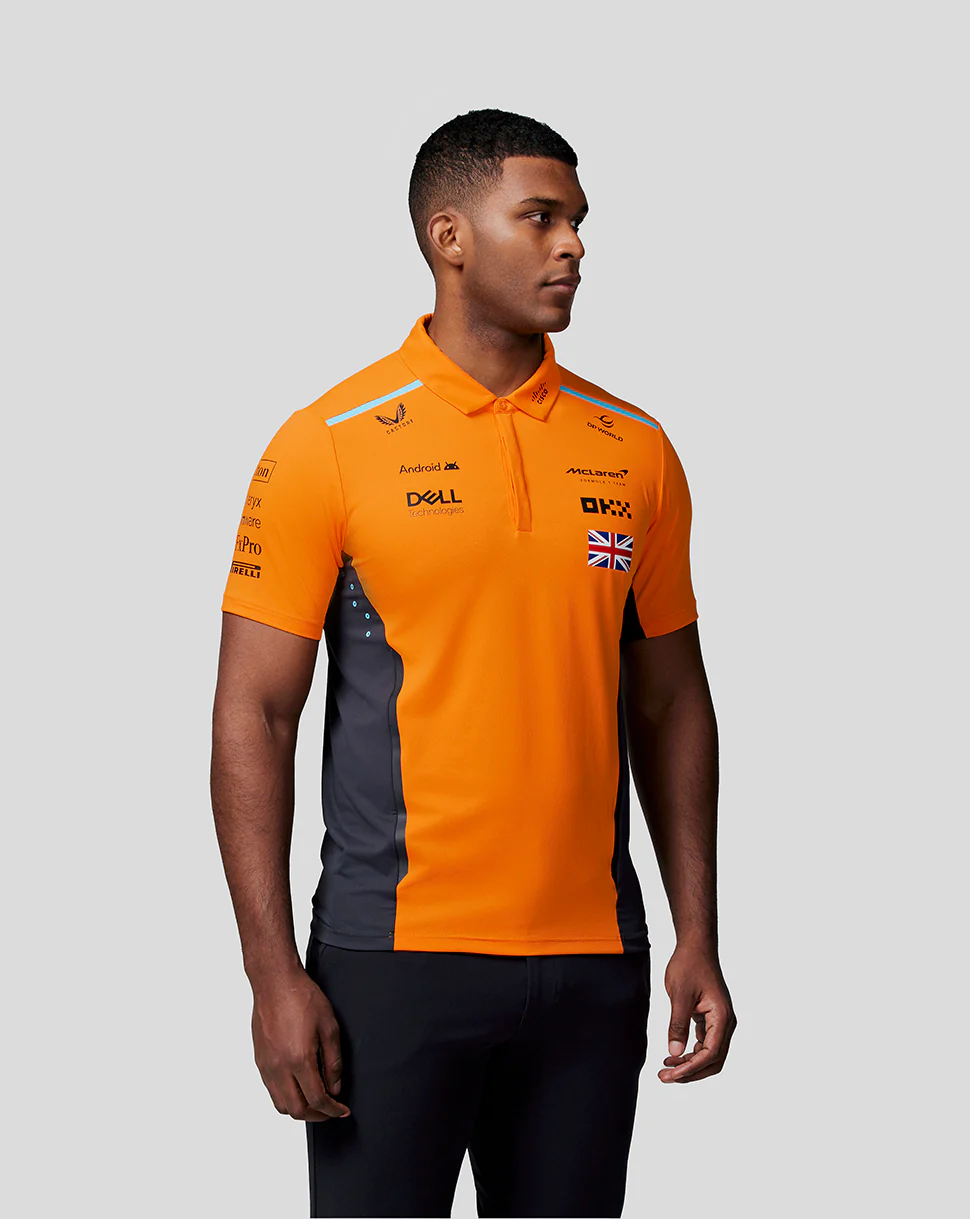 McLaren Mens Official Teamwear Polo Shirt Lando Norris Formula 1