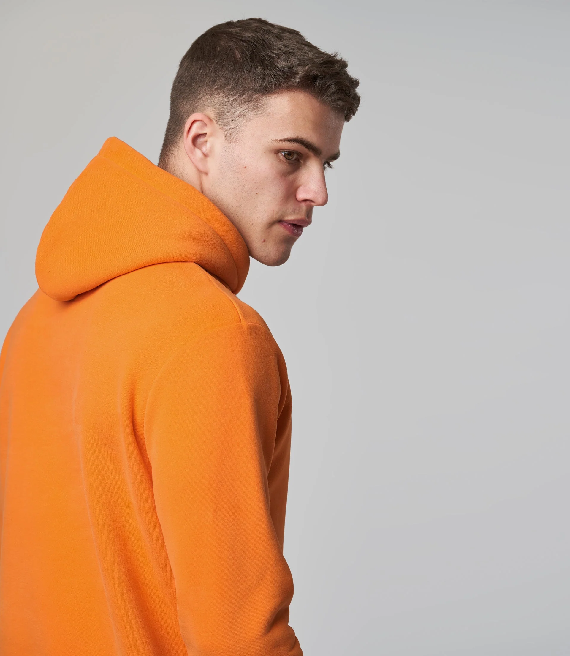 MENS TEAM CORE ESSENTIALS LOGO HOODIE - PAPAYA