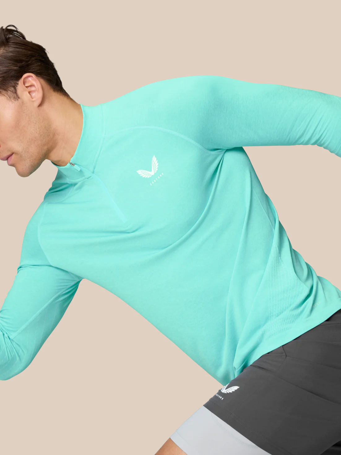 Flow Training 1/4 Zip Top - Light Aqua