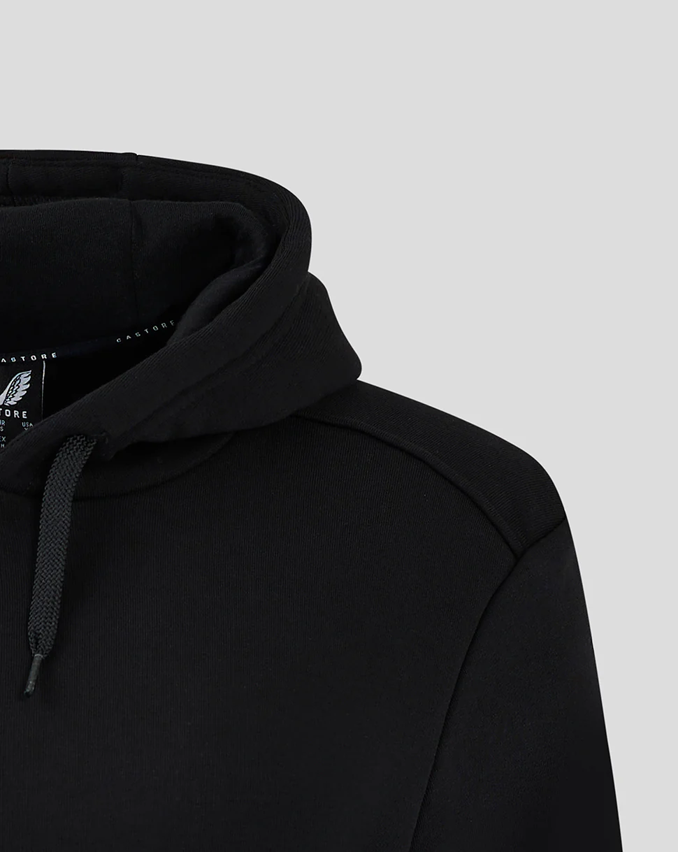 Cotton Rich Brushed Back Hoody - Black