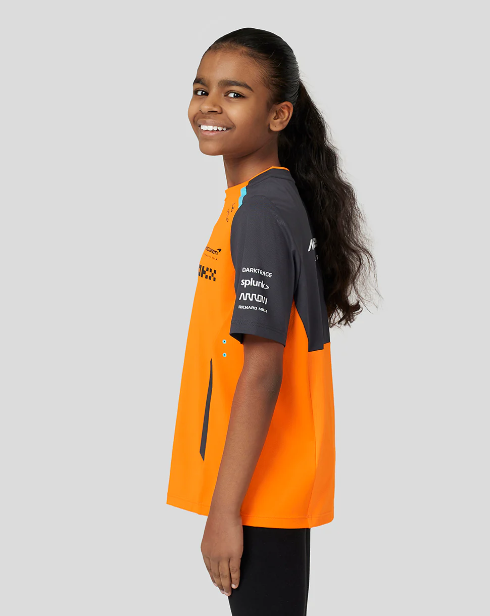 McLaren Junior Official Teamwear Set Up T-Shirt Formula 1 - Papaya/Phantom