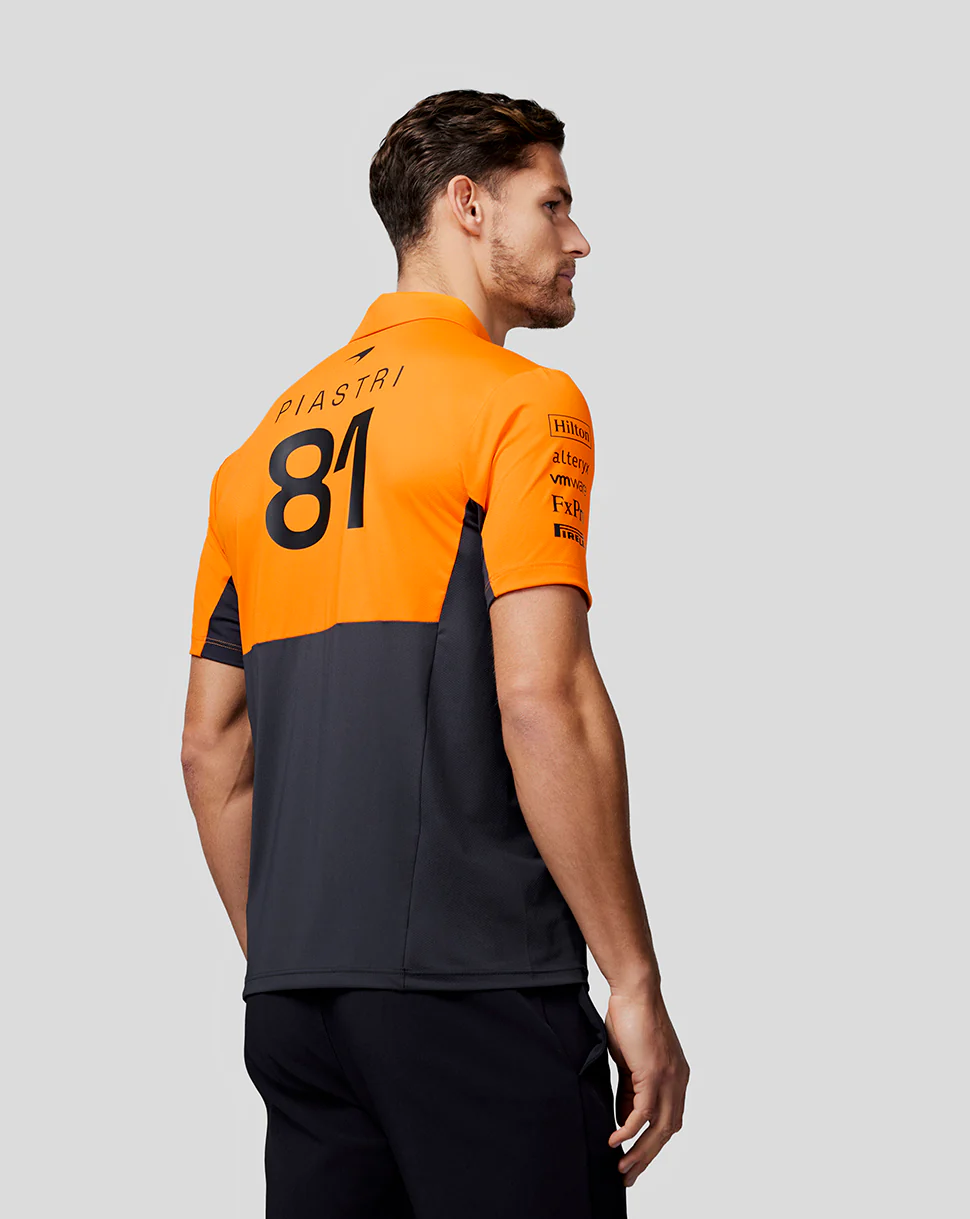 McLaren Mens Official Teamwear Polo Shirt Oscar Piastri Formula 1