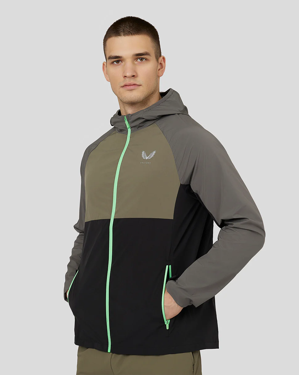 Men’s Flow Long Sleeve Hooded Woven Jacket - Grey/Black