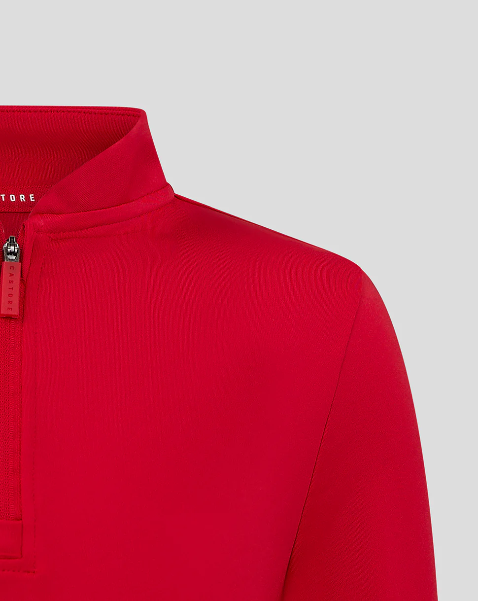 BOMBER NECK 1/4 ZIP - TRUE RED