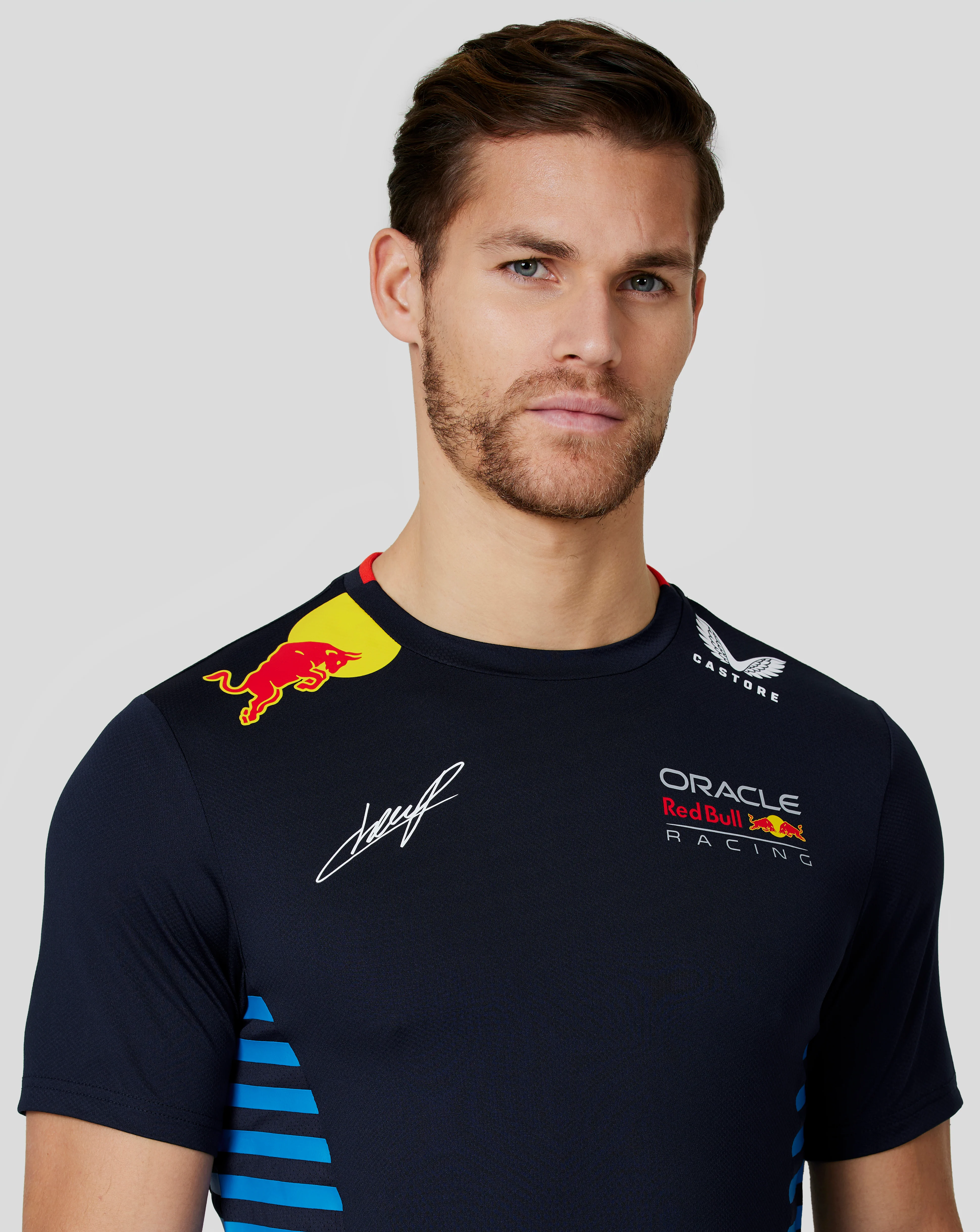 Oracle Red Bull Racing Men's Official Teamline Sergio Checo Perez T-Shirt - Night Sky