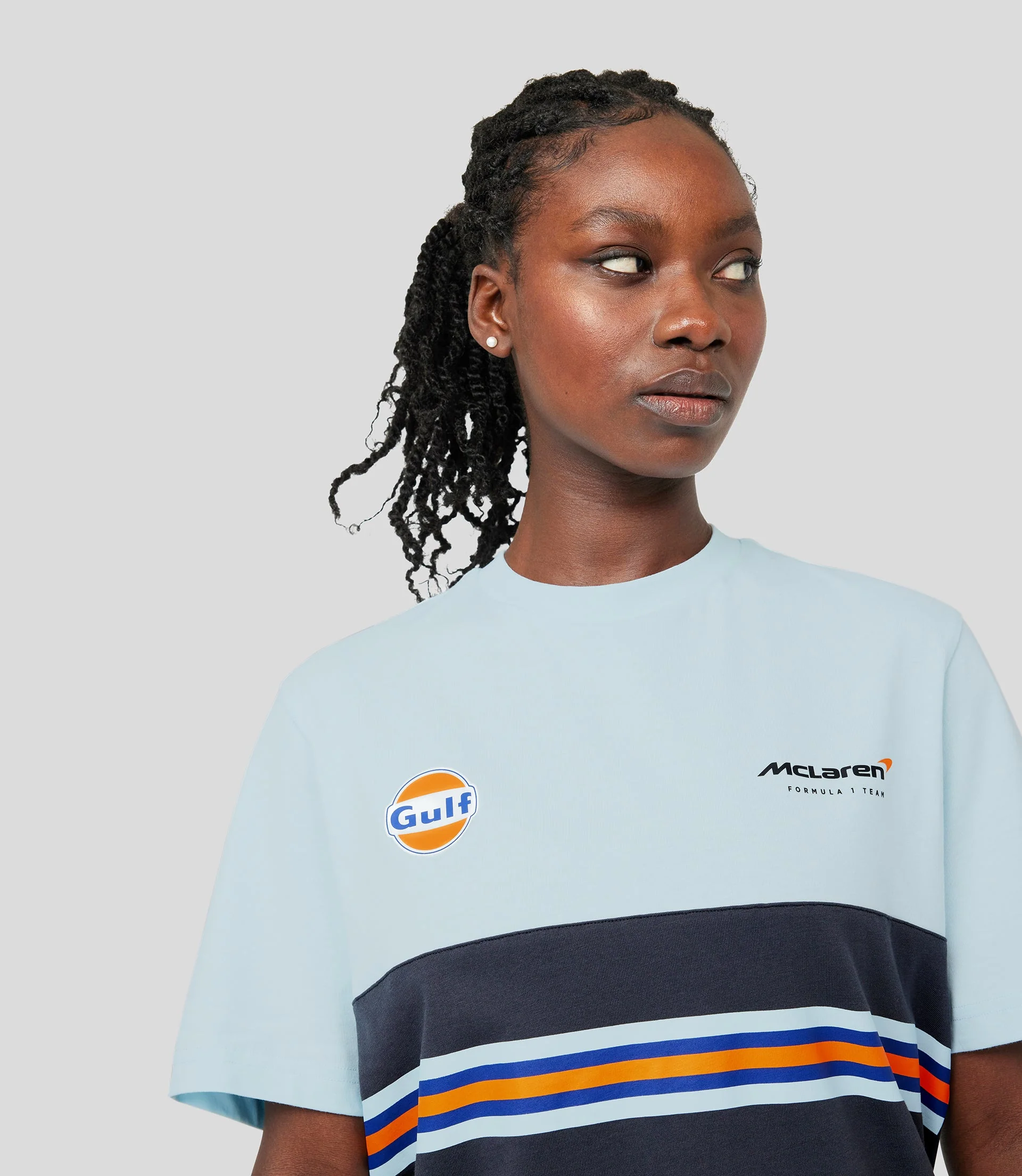 Blue McLaren Gulf Core Printed Stripe T-Shirt
