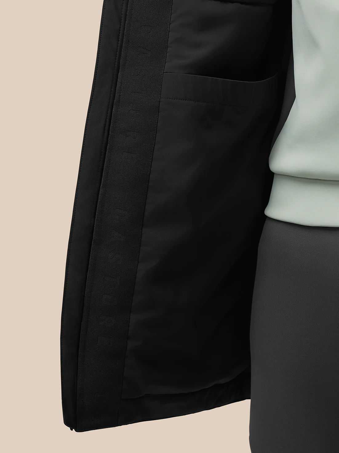 Longline Wadded Jacket - Black