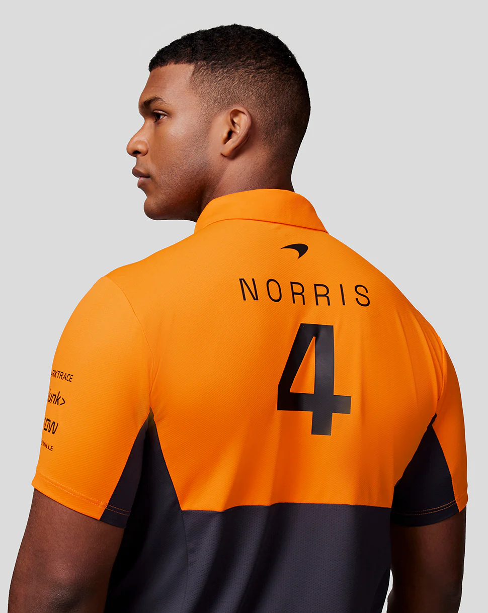 McLaren Mens Official Teamwear Polo Shirt Lando Norris Formula 1