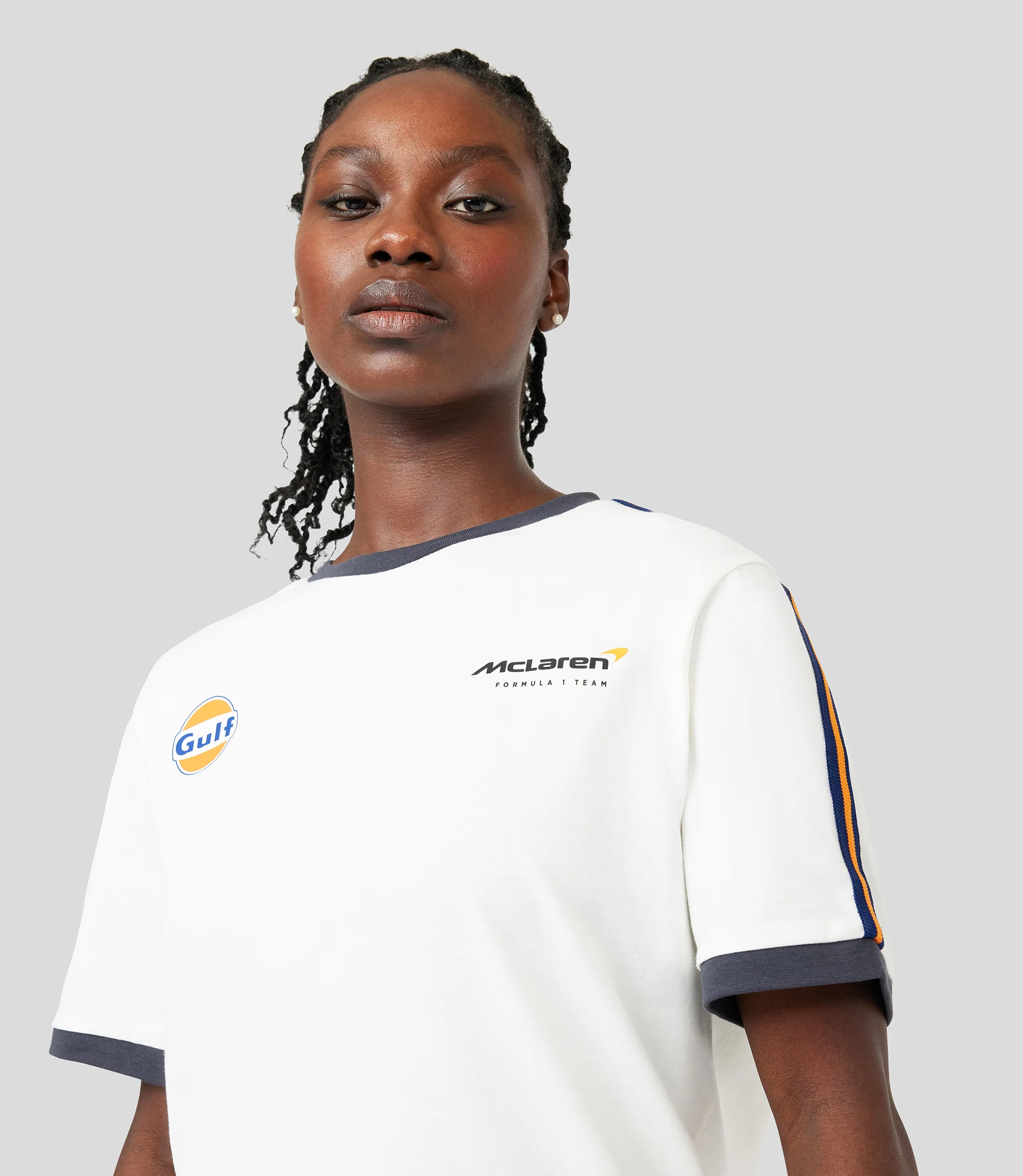 White McLaren Gulf Ringer Taper T-Shirt