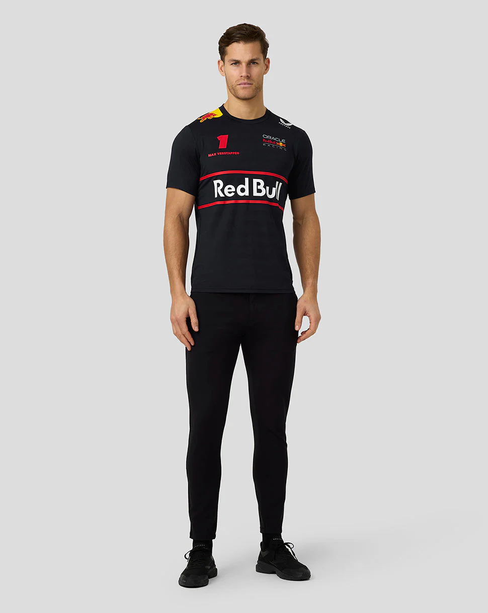 Oracle Red Bull Racing Mens Teamline Max Verstappen Set Up T-Shirt - Night Sky