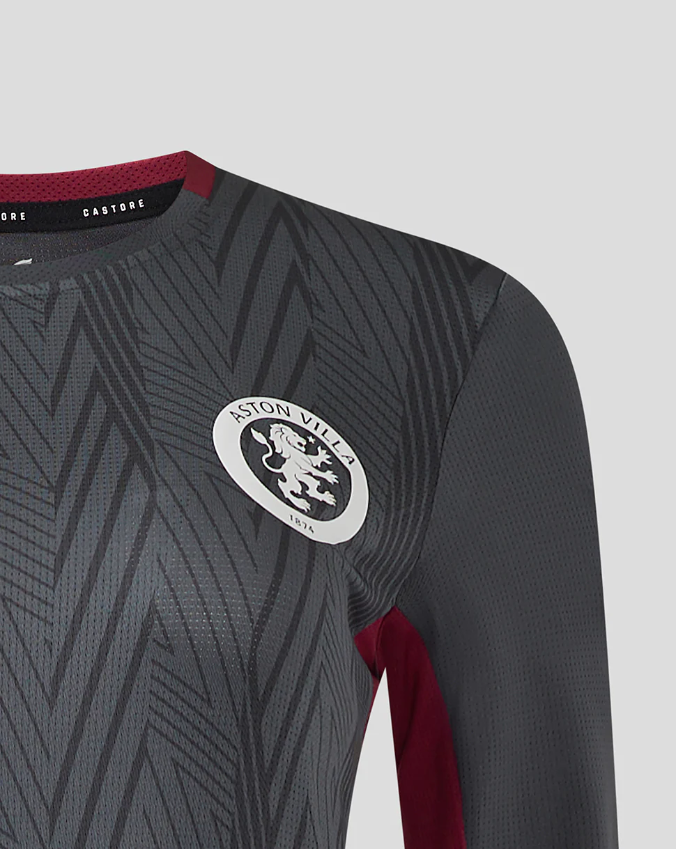 Womens ASTON VILLA FC COACHES TRAINING GENERAL LONG SLEEVE TEE - EBONY / RHODODENDRON