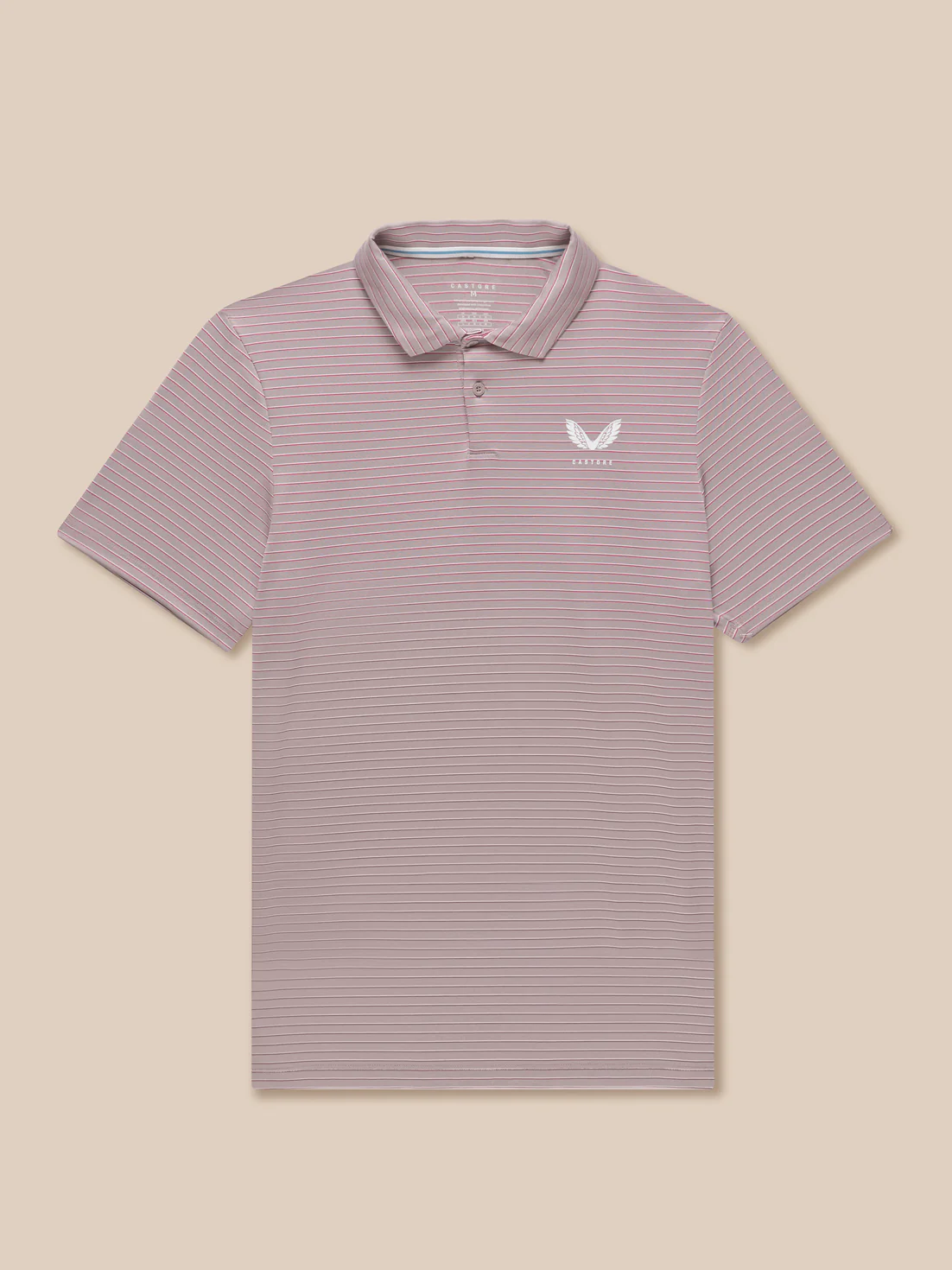 Men’s Golf Short Sleeve Club Yarn Dye Stripe Polo Shirt - Pink
