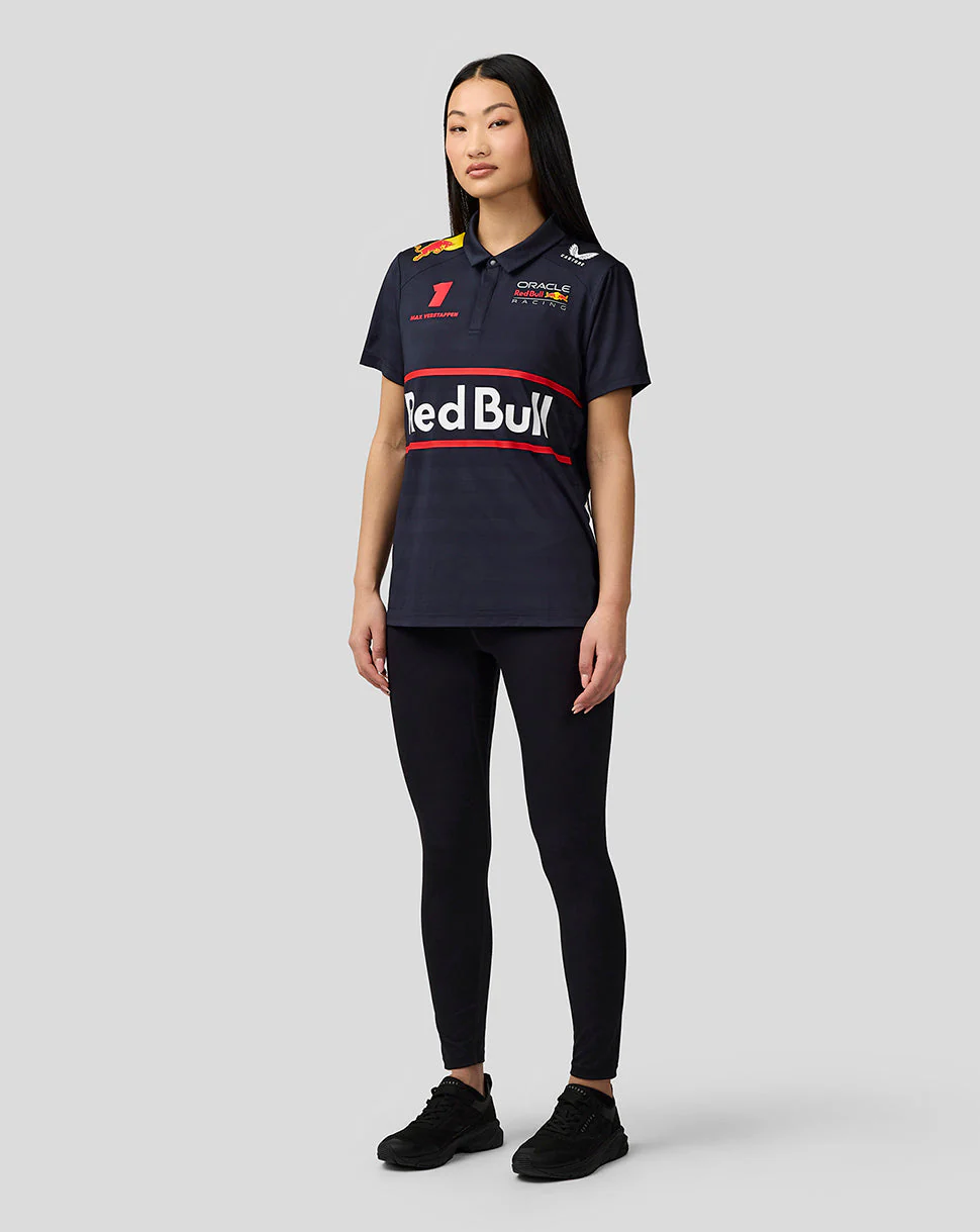 Oracle Red Bull Racing Womens Teamline Max Verstappen Short Sleeve Polo Shirt - Night Sky