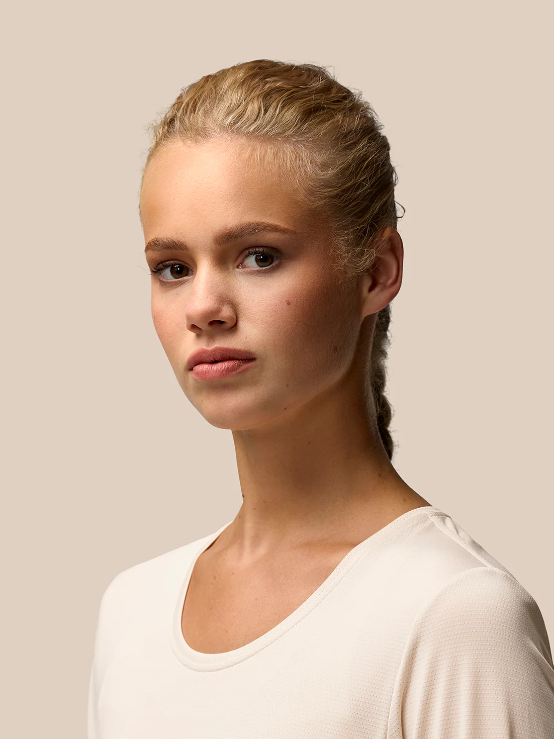 Women’s Flow Movement Long Sleeve T Shirt – Beige