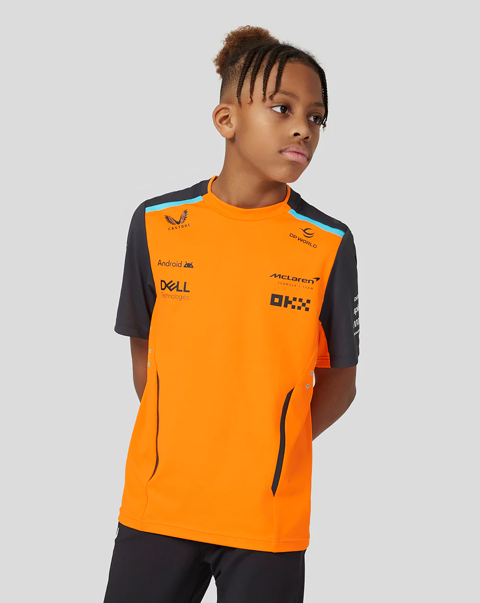McLaren Junior Official Teamwear Set Up T-Shirt Formula 1 - Papaya/Phantom