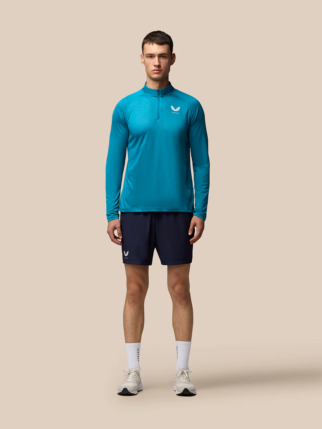 Men’s Adapt Print 1/4 Zip Top - Dark Aqua