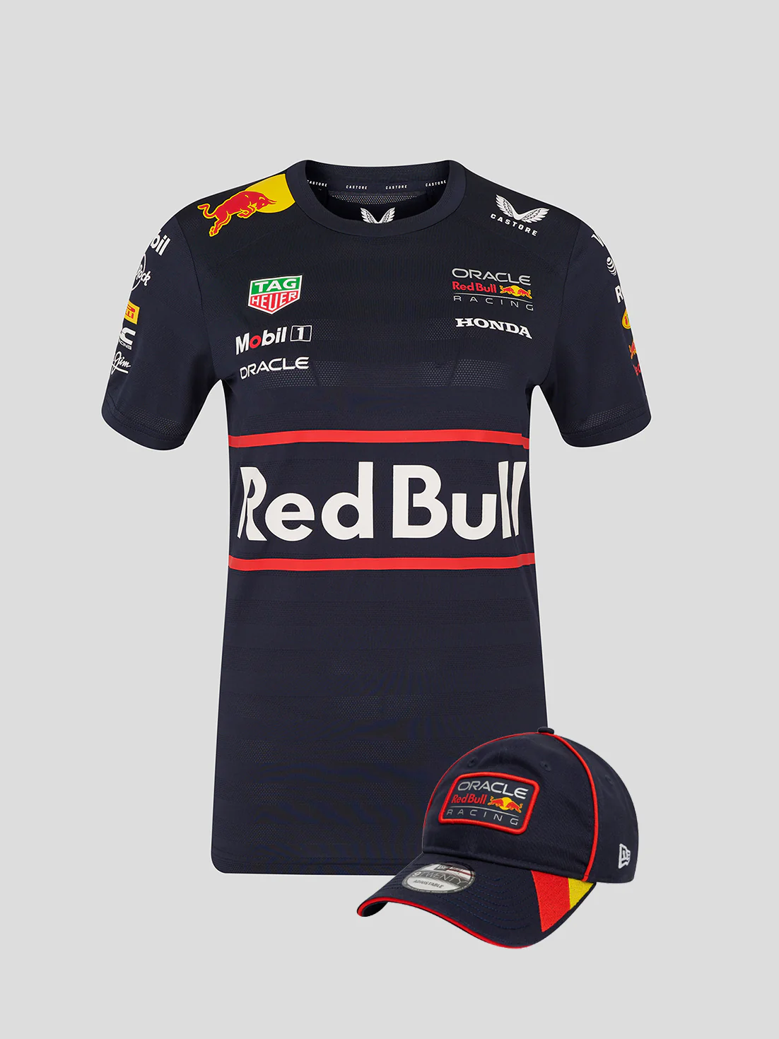 Oracle Red Bull Racing Womens Teamline Set Up T-Shirt + New Era x Oracle Red Bull Racing Retro 9Twenty® Cap Bundle [Worth £100]