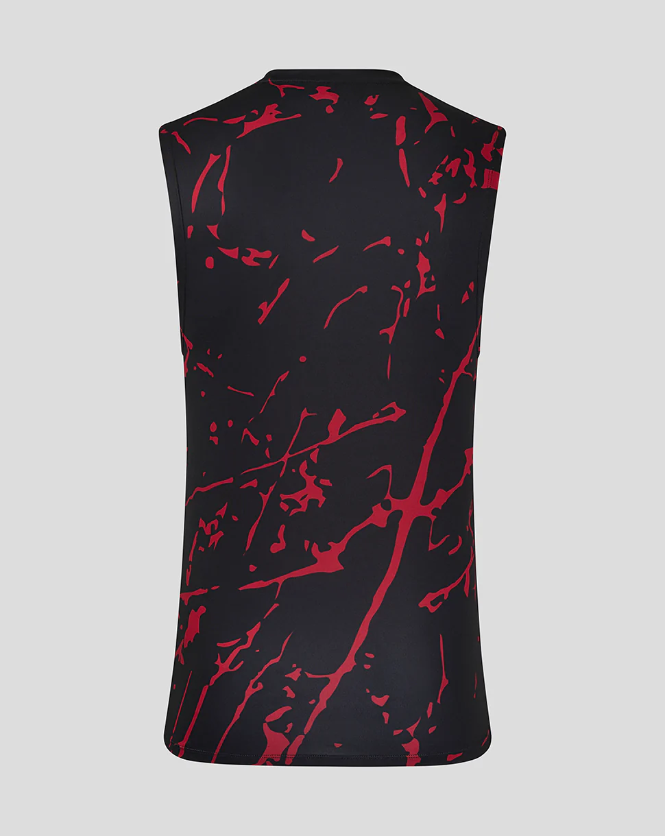 MENS PRINTED TRAINING SINGLET - BLACK