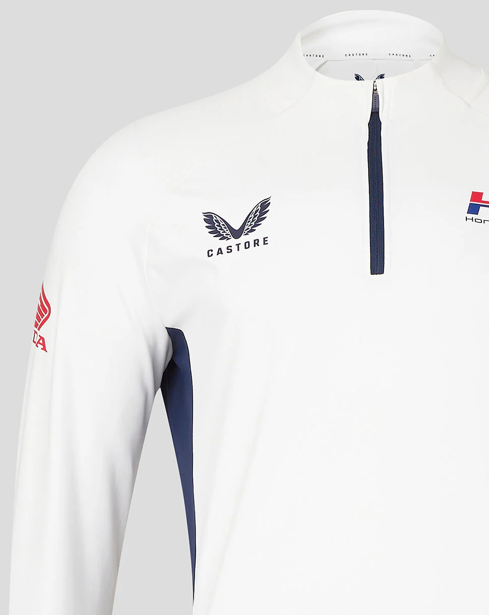 Unisex Honda HRC Quarter Zip Top - Bright White