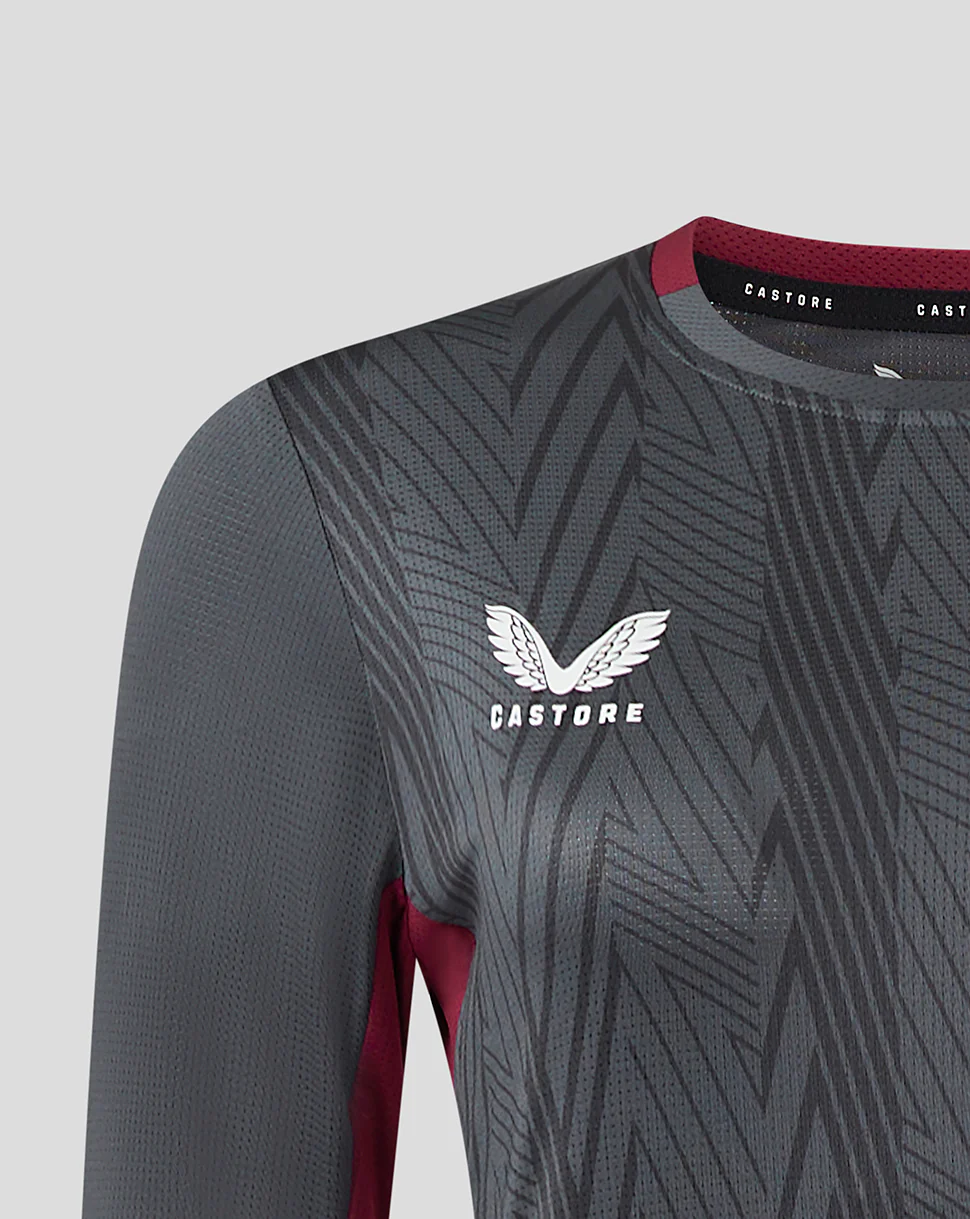 Womens ASTON VILLA FC COACHES TRAINING GENERAL LONG SLEEVE TEE - EBONY / RHODODENDRON