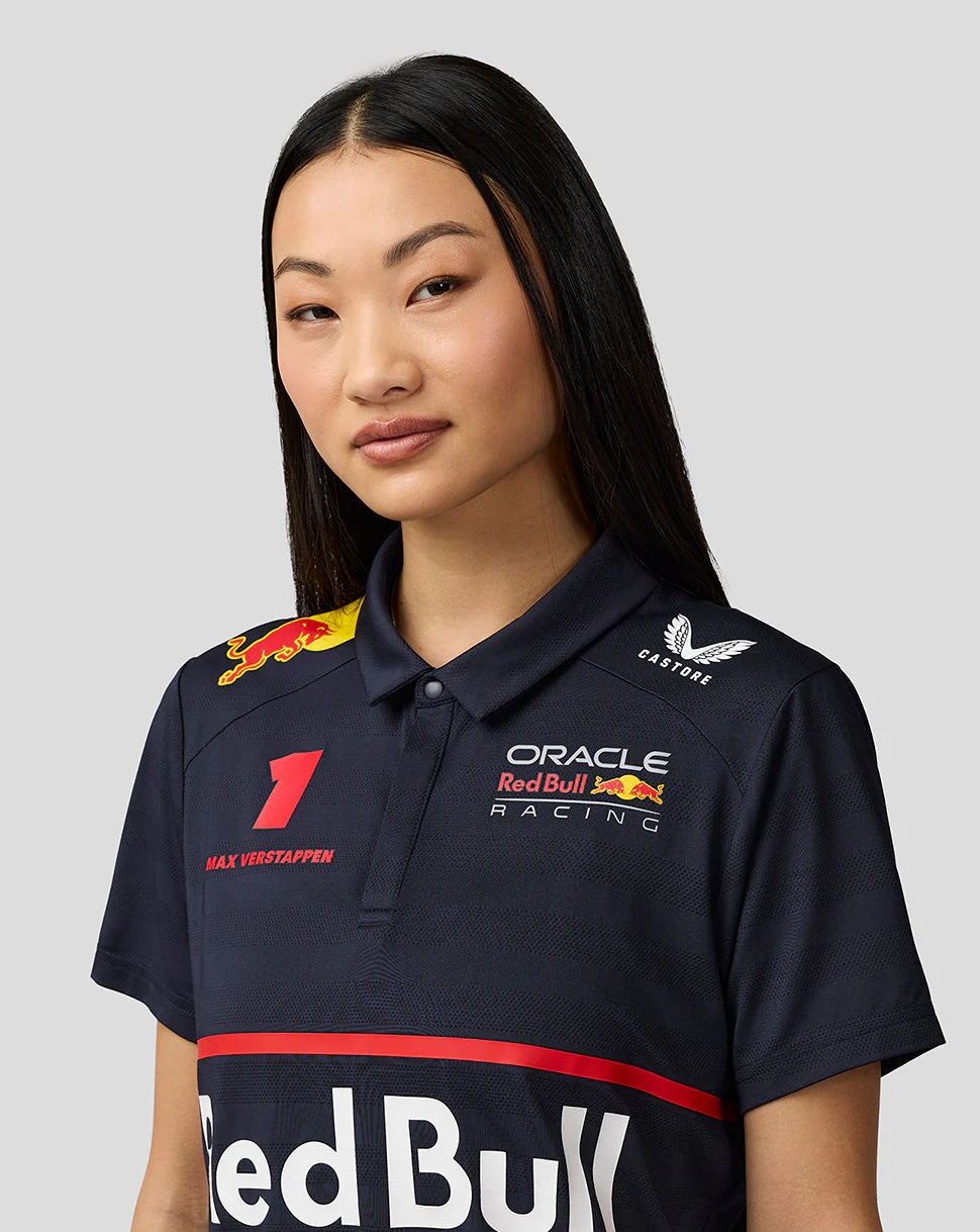 Oracle Red Bull Racing Womens Teamline Max Verstappen Short Sleeve Polo Shirt - Night Sky