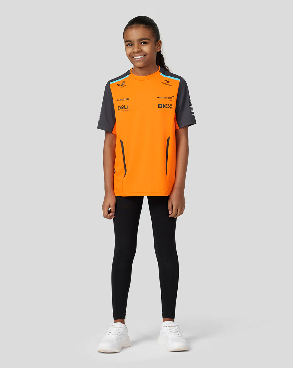 McLaren Junior Official Teamwear Set Up T-Shirt Formula 1 - Papaya/Phantom