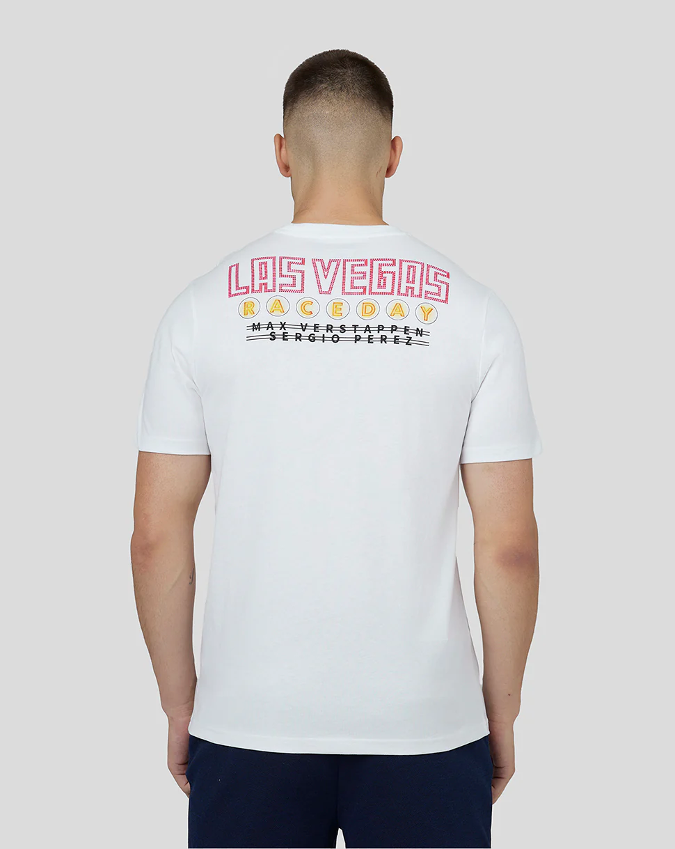 Oracle Red Bull Racing Unisex Short Sleeve T-Shirt Las Vegas - White