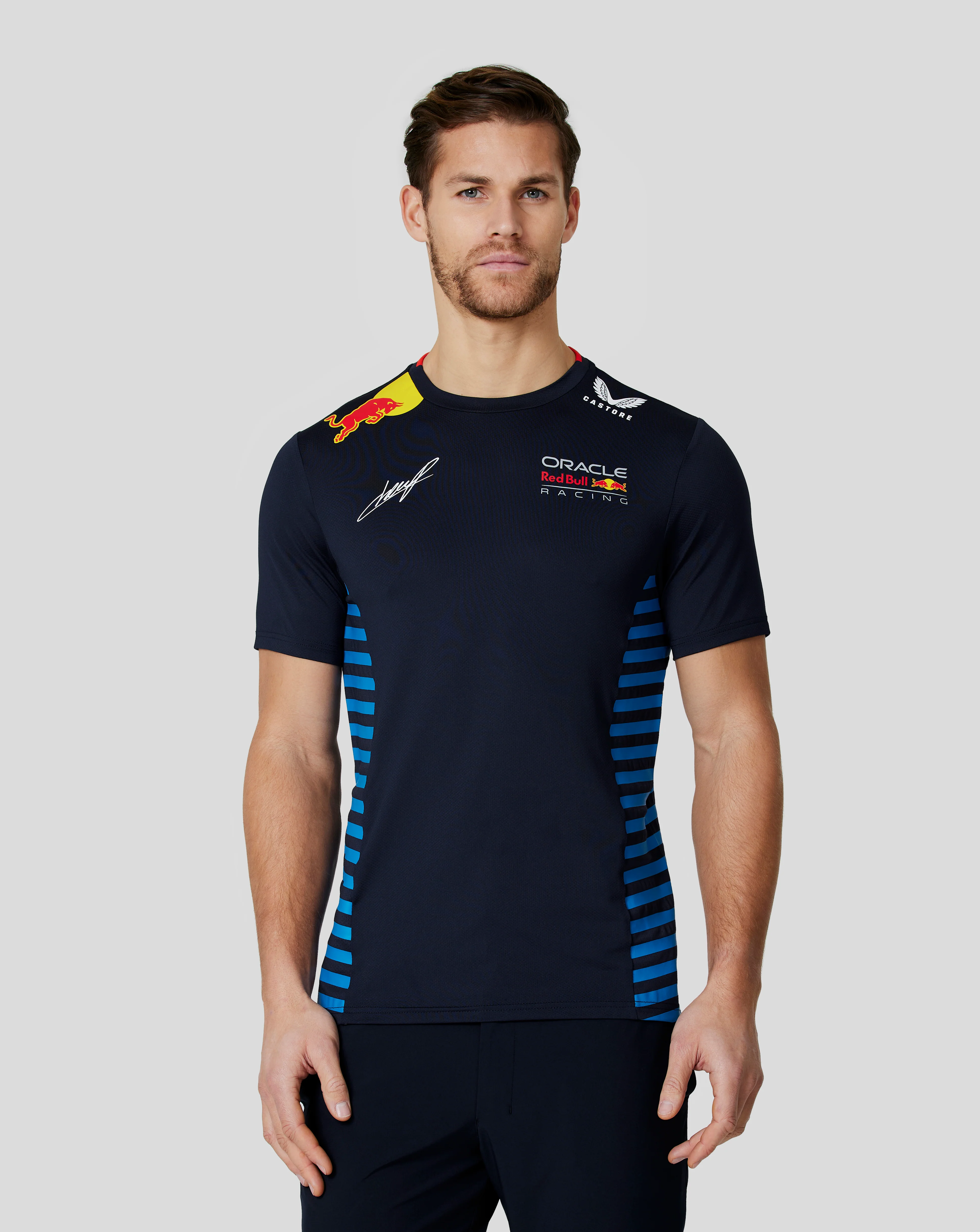 Oracle Red Bull Racing Men's Official Teamline Sergio Checo Perez T-Shirt - Night Sky