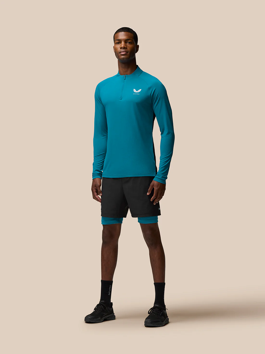 Flow Training 1/4 Zip Top - Dark Aqua