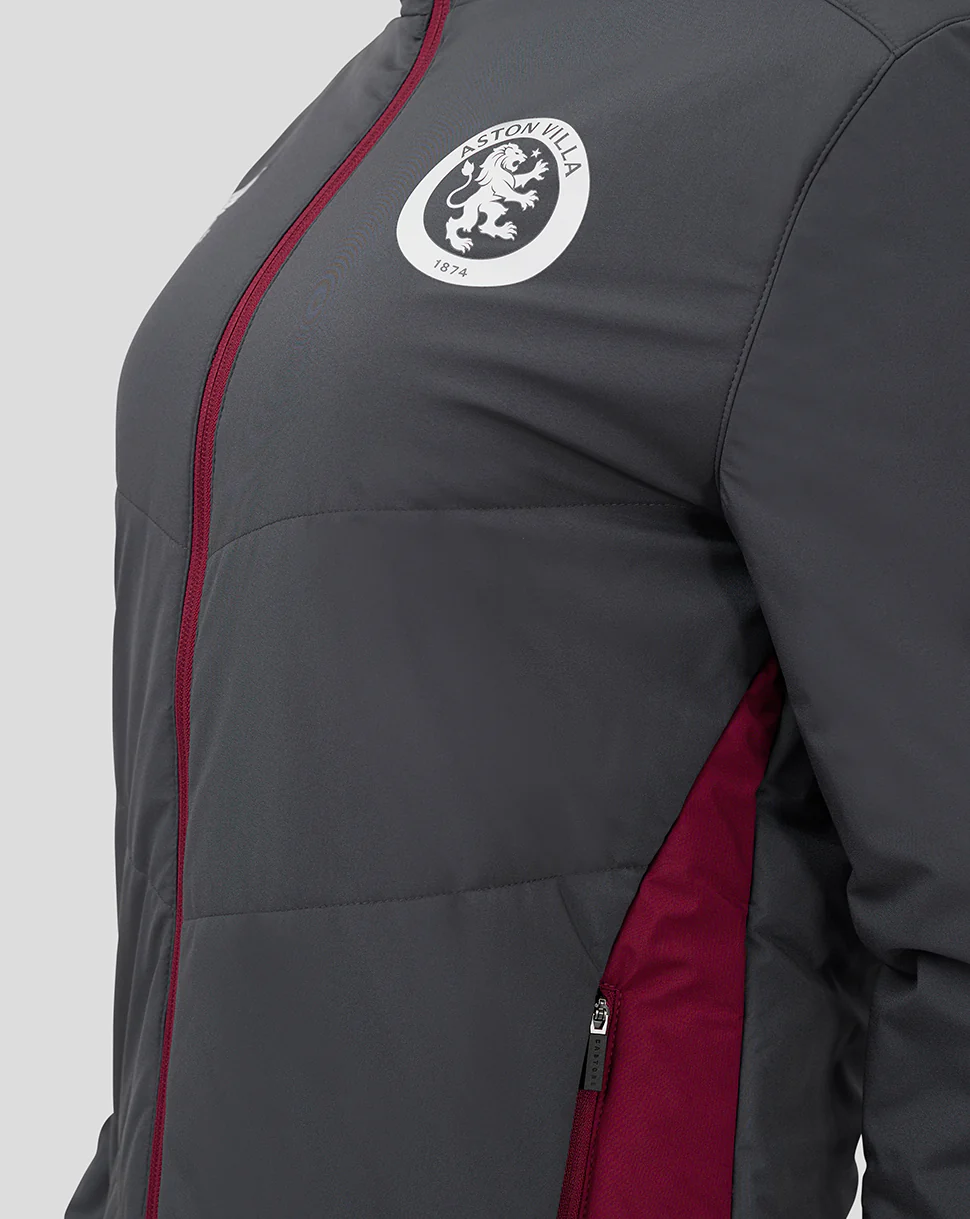 Womens ASTON VILLA FC COACHES BENCH JACKET - EBONY / RHODODENDRON