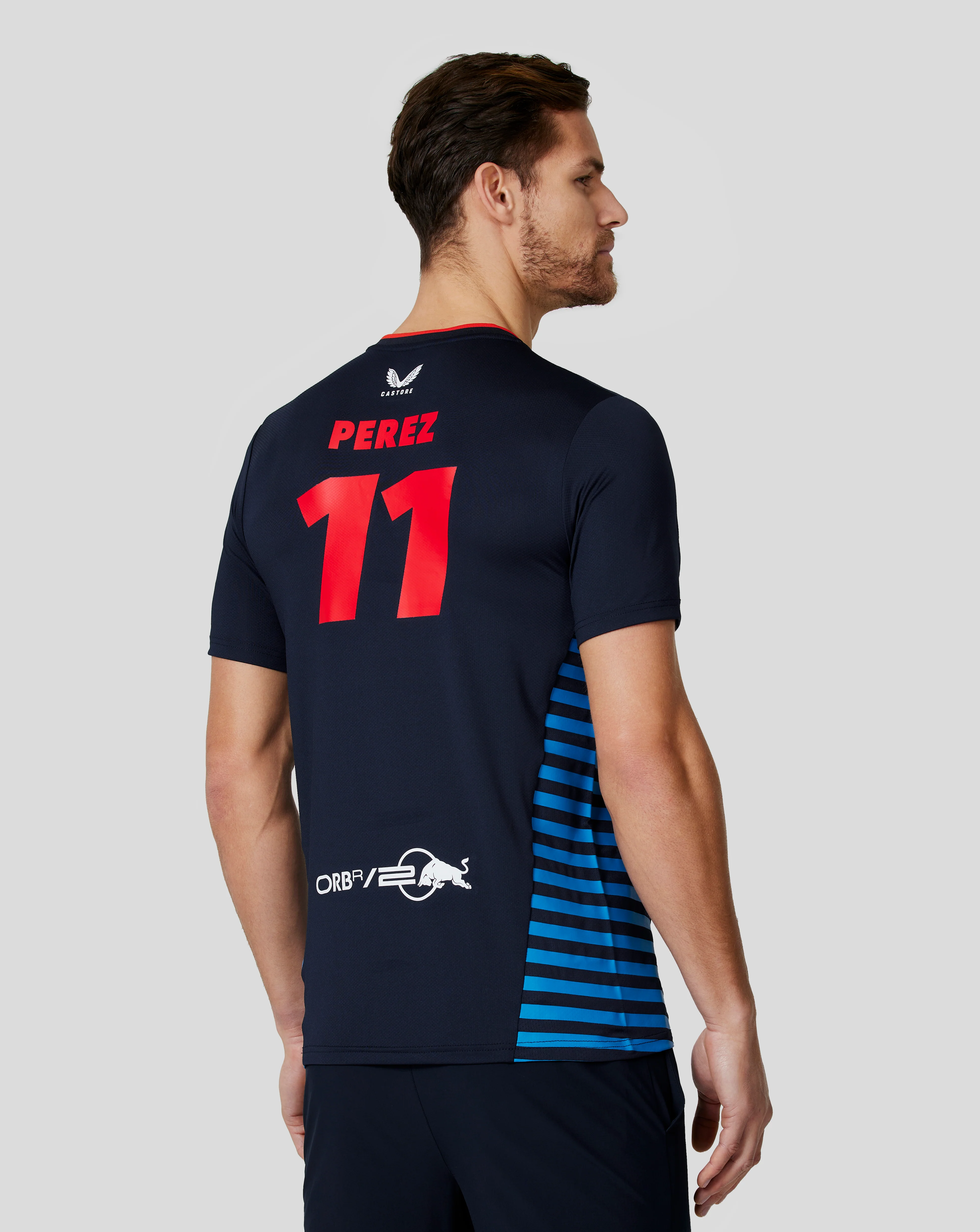 Oracle Red Bull Racing Men's Official Teamline Sergio Checo Perez T-Shirt - Night Sky