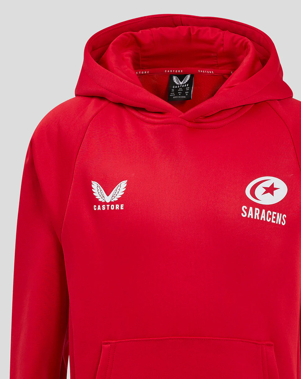 Saracens Junior 24/25 Training Overhead Hoody - Red