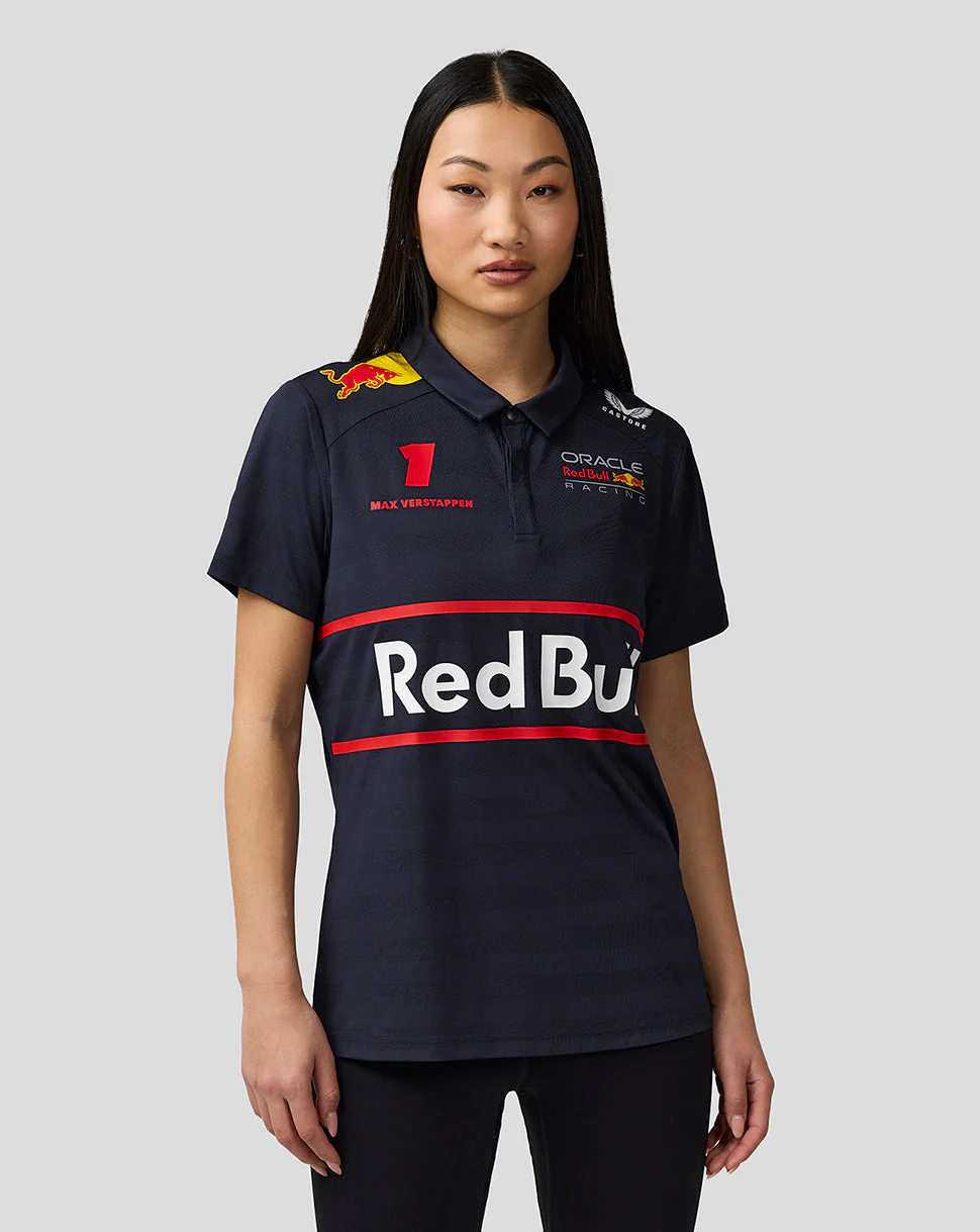 Oracle Red Bull Racing Womens Teamline Max Verstappen Short Sleeve Polo Shirt - Night Sky