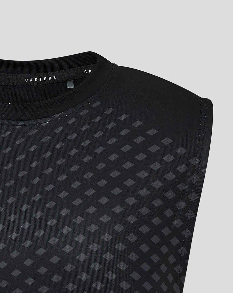 GEOMETRIC PRINTED SS TRAINING TEE - CAVIAR/PHANTOM
