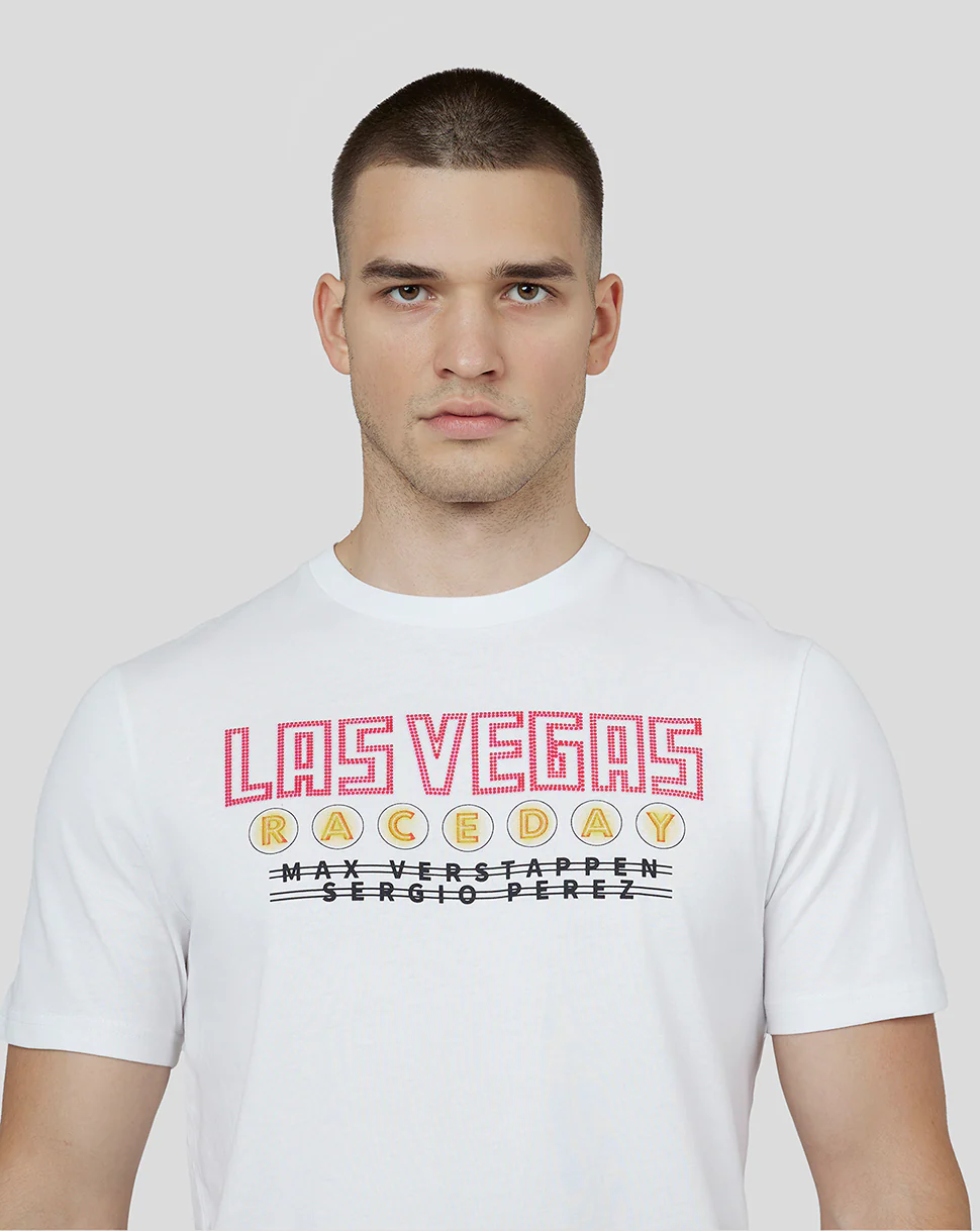 Oracle Red Bull Racing Unisex Short Sleeve T-Shirt Las Vegas - White