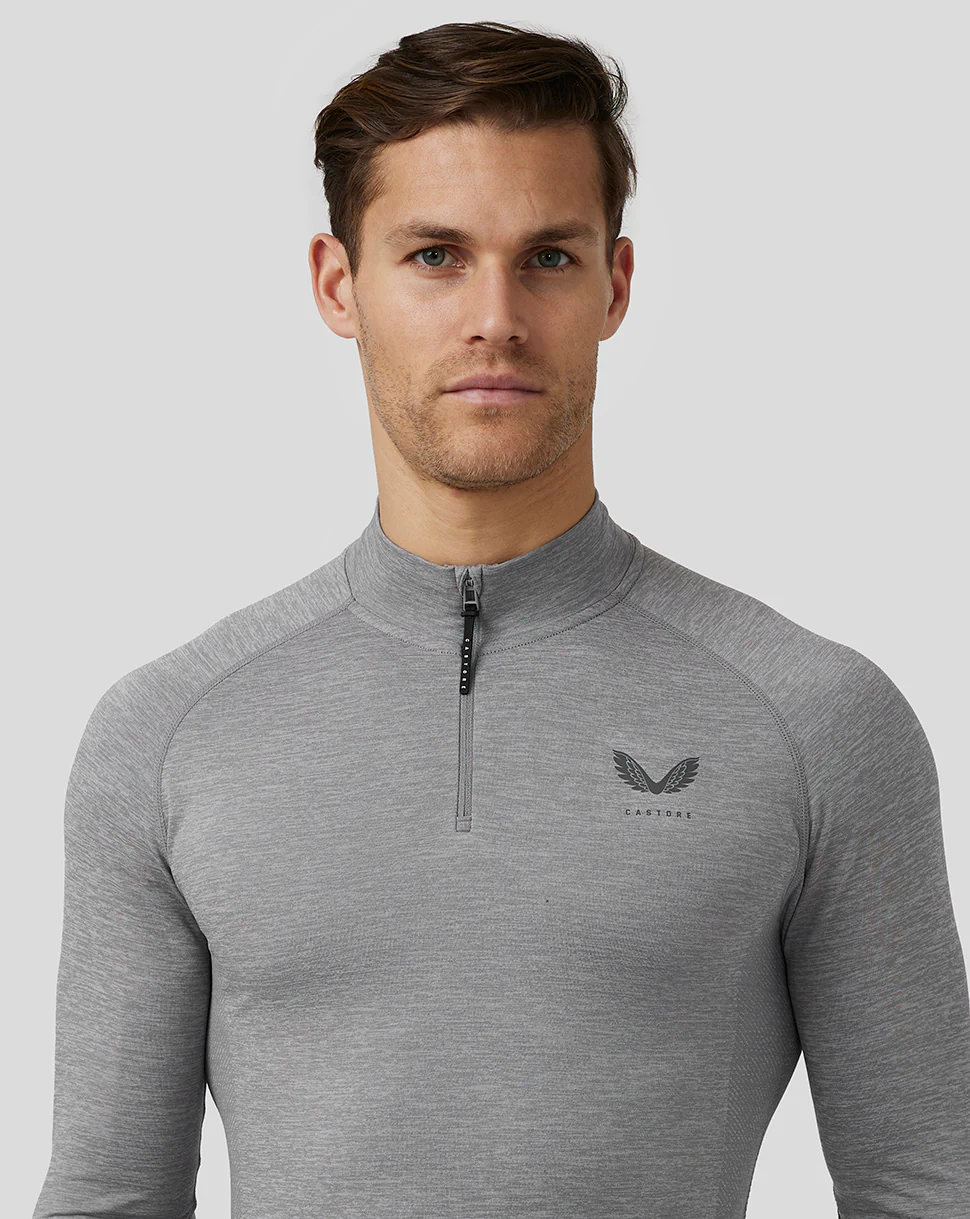 Men’s Golf Body Mapped Seamless Quarter Zip Top - Steel