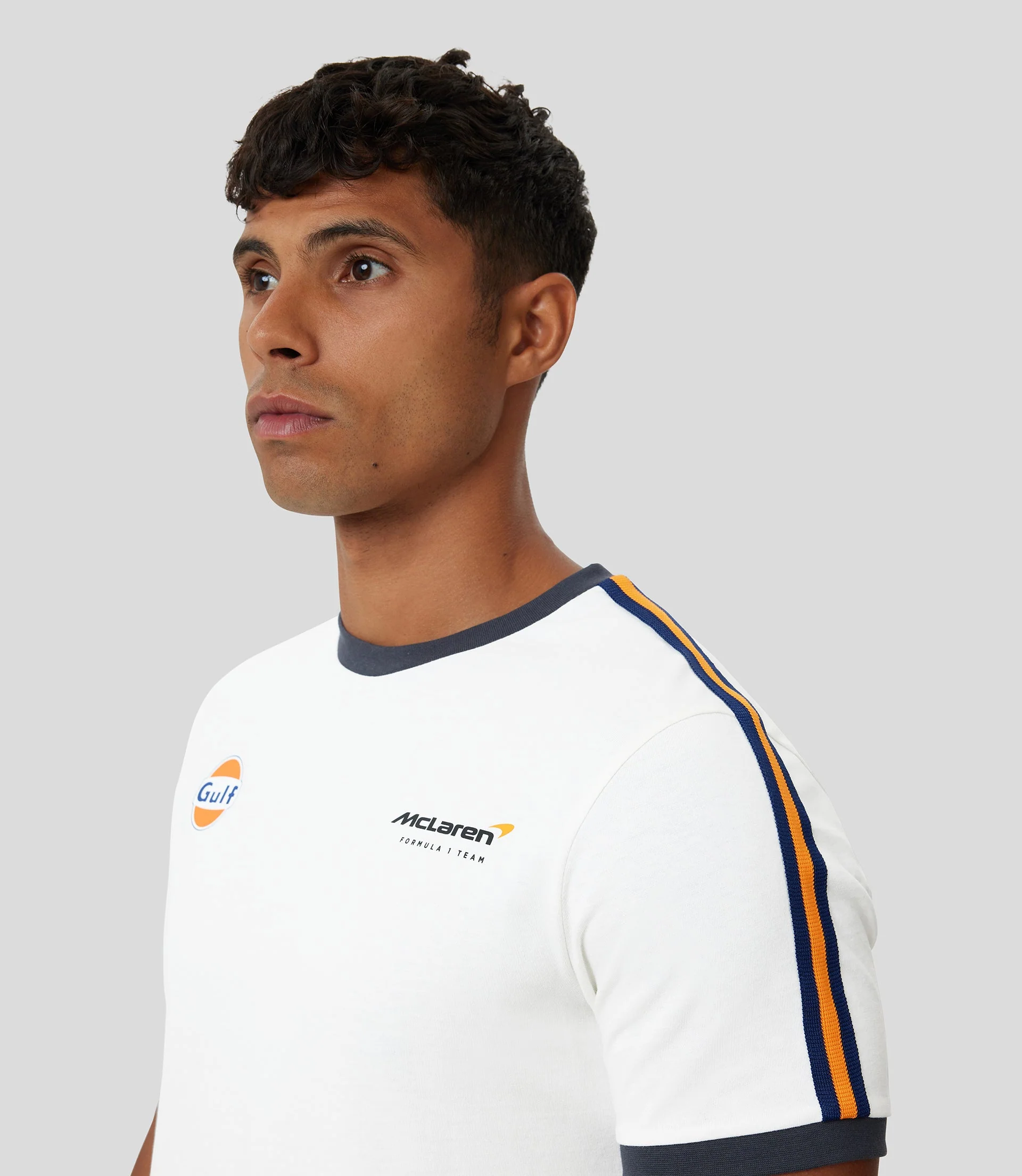 White McLaren Gulf Ringer Taper T-Shirt