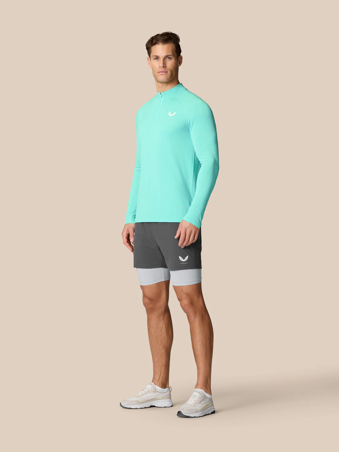 Flow Training 1/4 Zip Top - Light Aqua