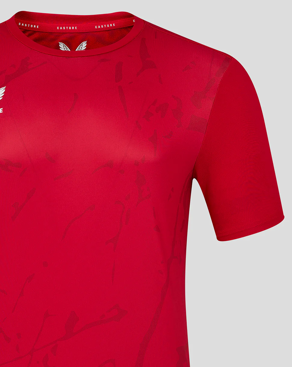 Mens Short Sleeve Marble Print T-Shirt - True Red